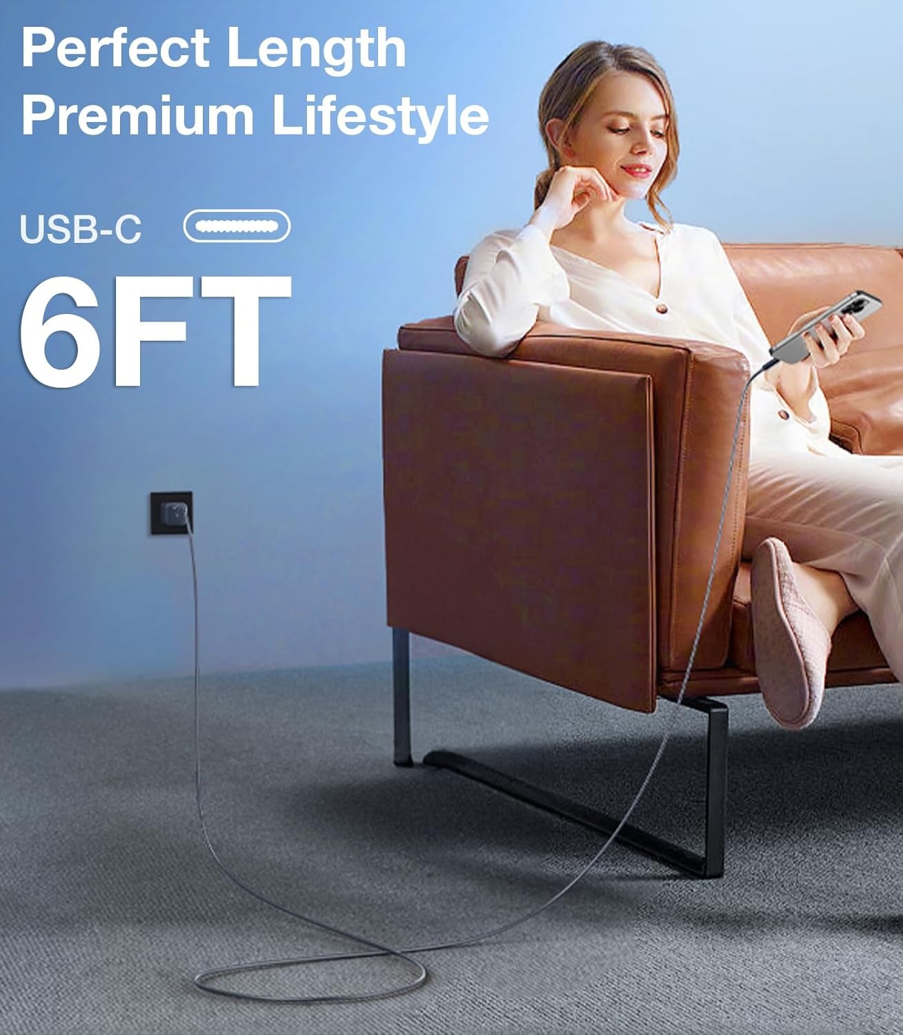 image:imageTORRAS USC C to USB C Cable 60W 6ft Military Grade Tested USB C Charger Cable Fast Charge for iPhone 15 Pro Max Plus Samsung S2423 MacBook Air Pro 2020 iPad ProAirMini Pearl WhiteBlack