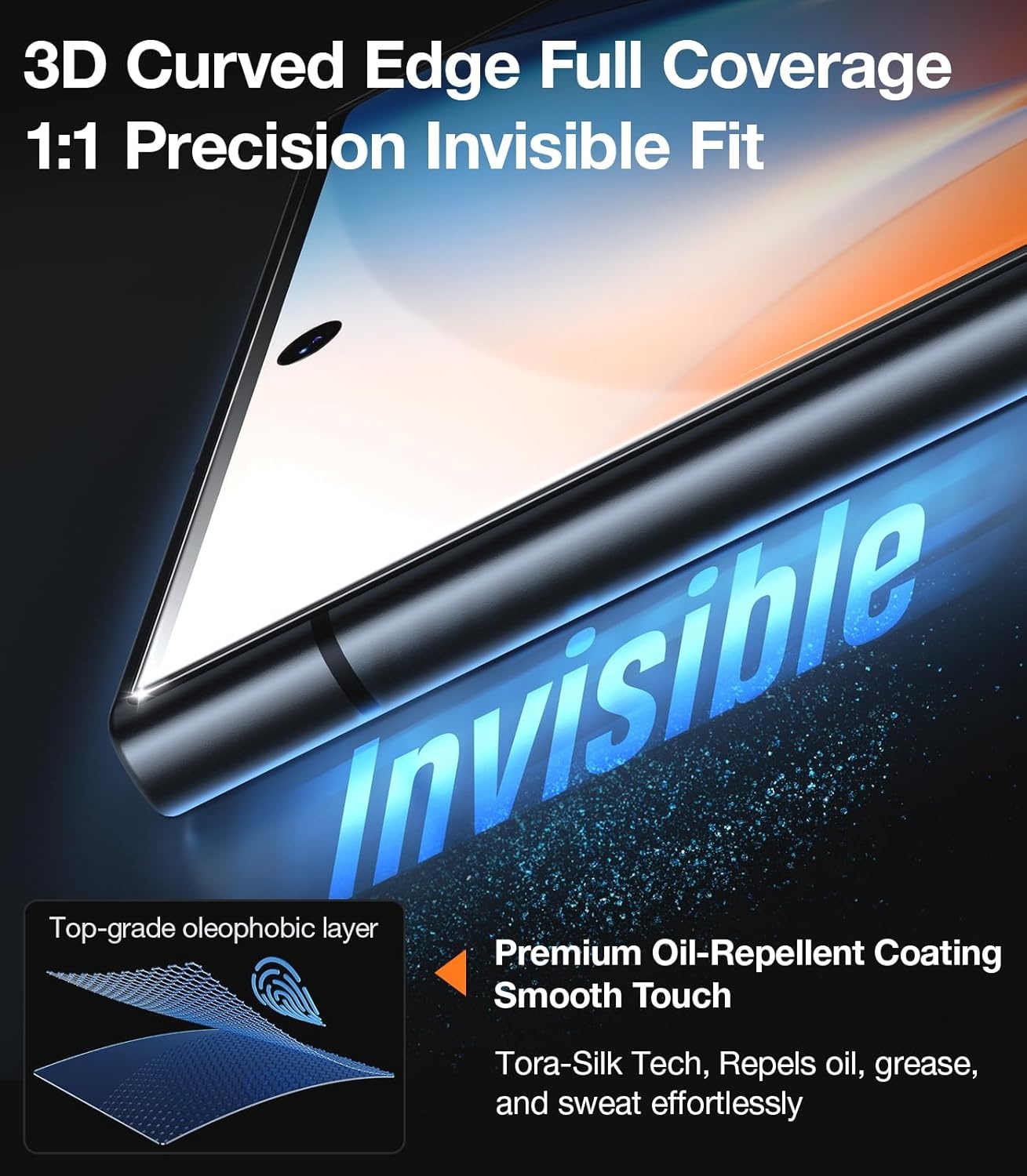 image:imageTORRAS Unbreakable for Samsung Galaxy S25 Ultra Screen Protector NO1 MilitaryGrade 12 FT Shatterproof 9H Aerospace Tempered Glass 2 Pack Touch Sensitivity Full Coverage AntiScratch 69 inchSamsung Galaxy S24 Ultra68 inch