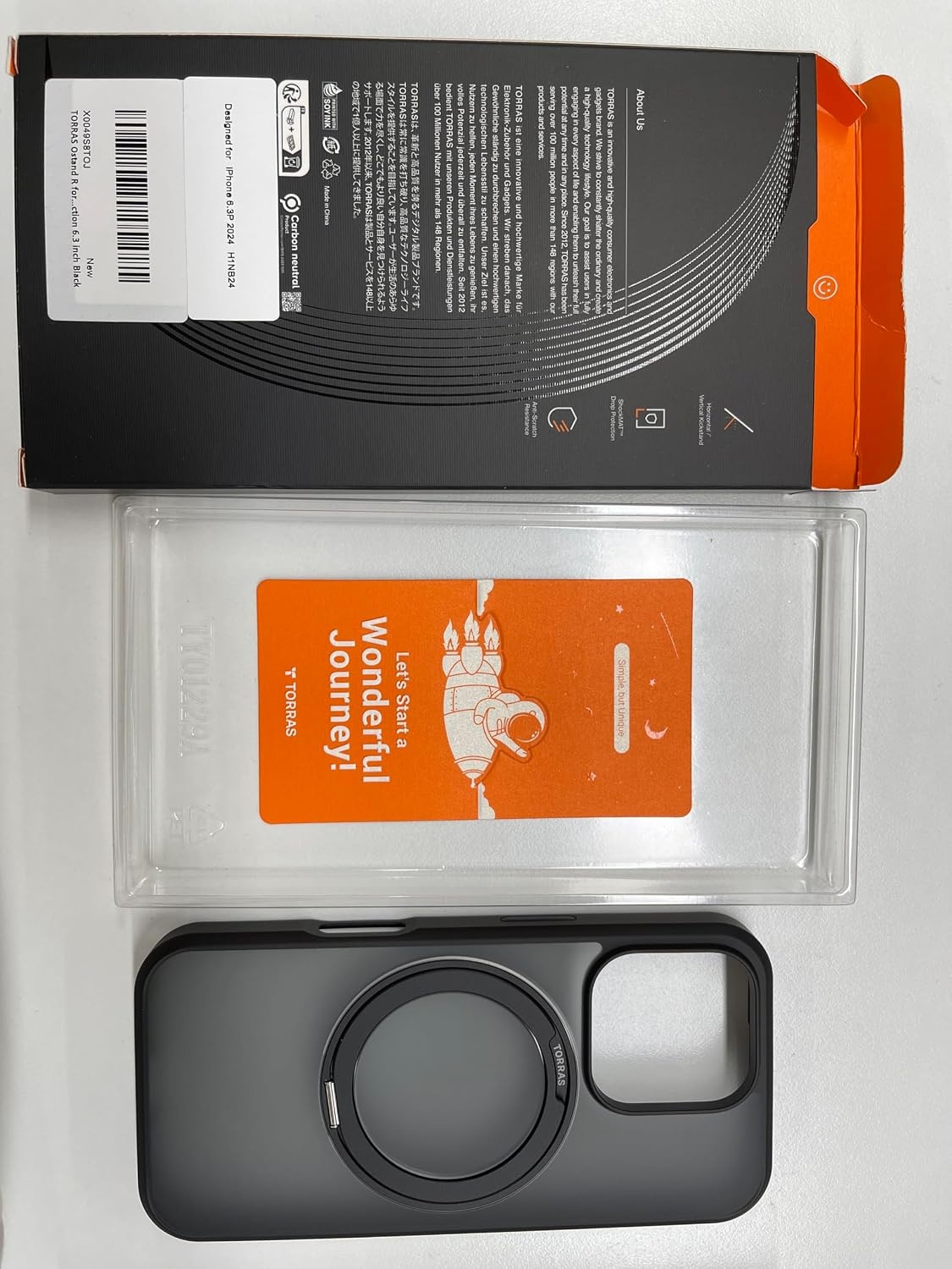 image:imageTORRAS Upgrade 360Rotatable Magnetic for iPhone 16 Pro Case 63 inch Fit for MagSafe 16 Pro Phone Case 16FT MilGrade Shockproof Flush Stand Ring Holder Translucent Slim Protective Ostand Black