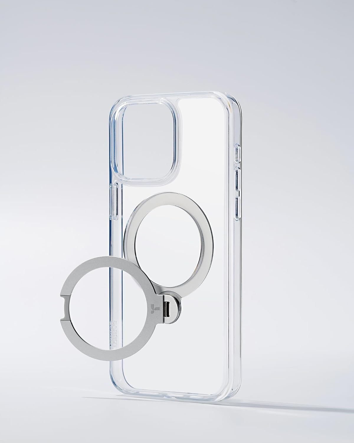 image:imageTORRAS Upgraded 360 Spin Magnetic Stand for iPhone 16 Pro Case Fit for MagSafe Builtin Kickstand Camera Control MilGrade Protective Soft Edge Translucent Case for iPhone 16 Pro Black 63Clear
