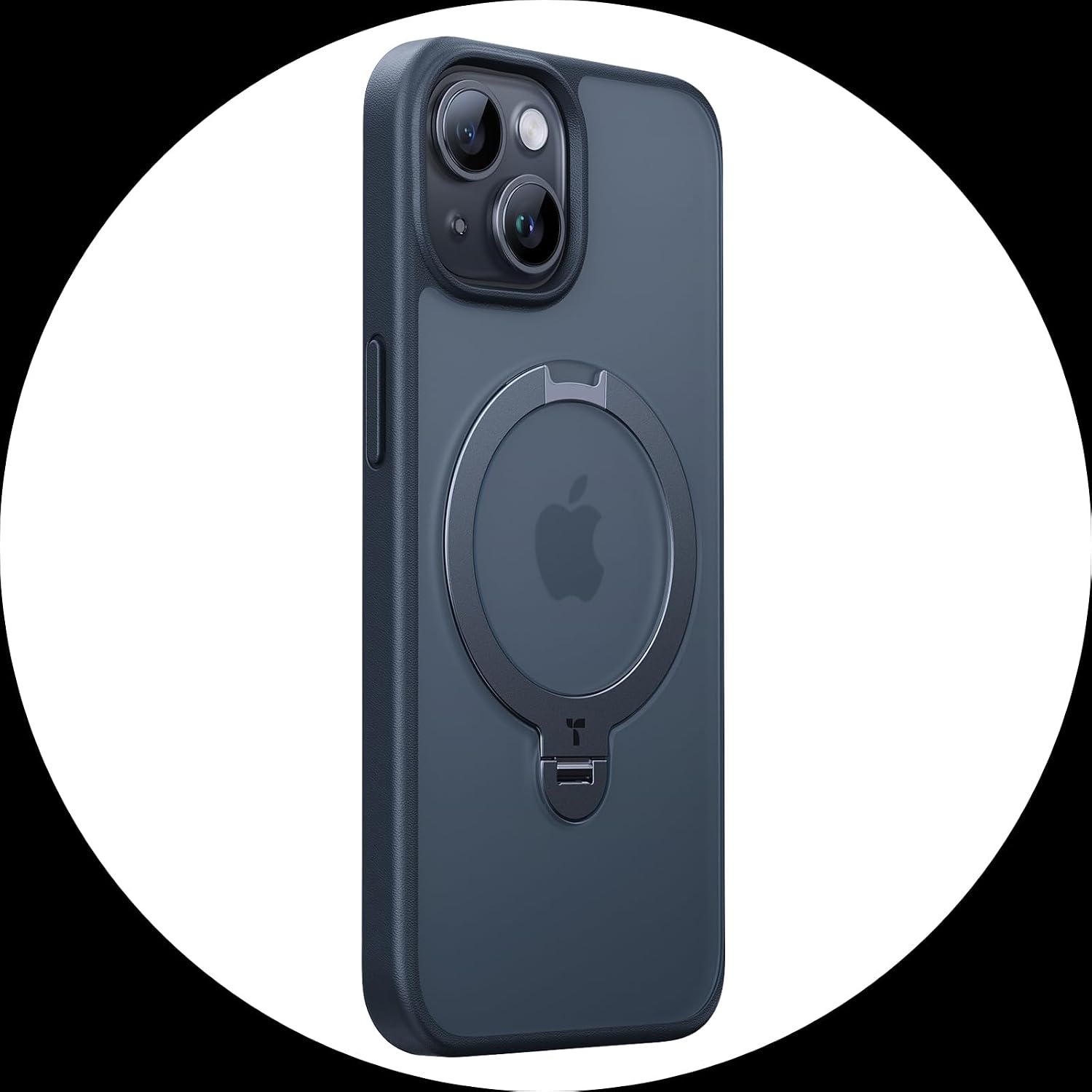 image:imageTORRAS Upgraded 360Spin Magnetic Stand for iPhone 15 CaseiPhone 14 Case Fit for MagSafe with Stand amp Ring Holder 12FT MilGrade Protection Translucent Slim Phone Case for iPhone 15 Ostand Black