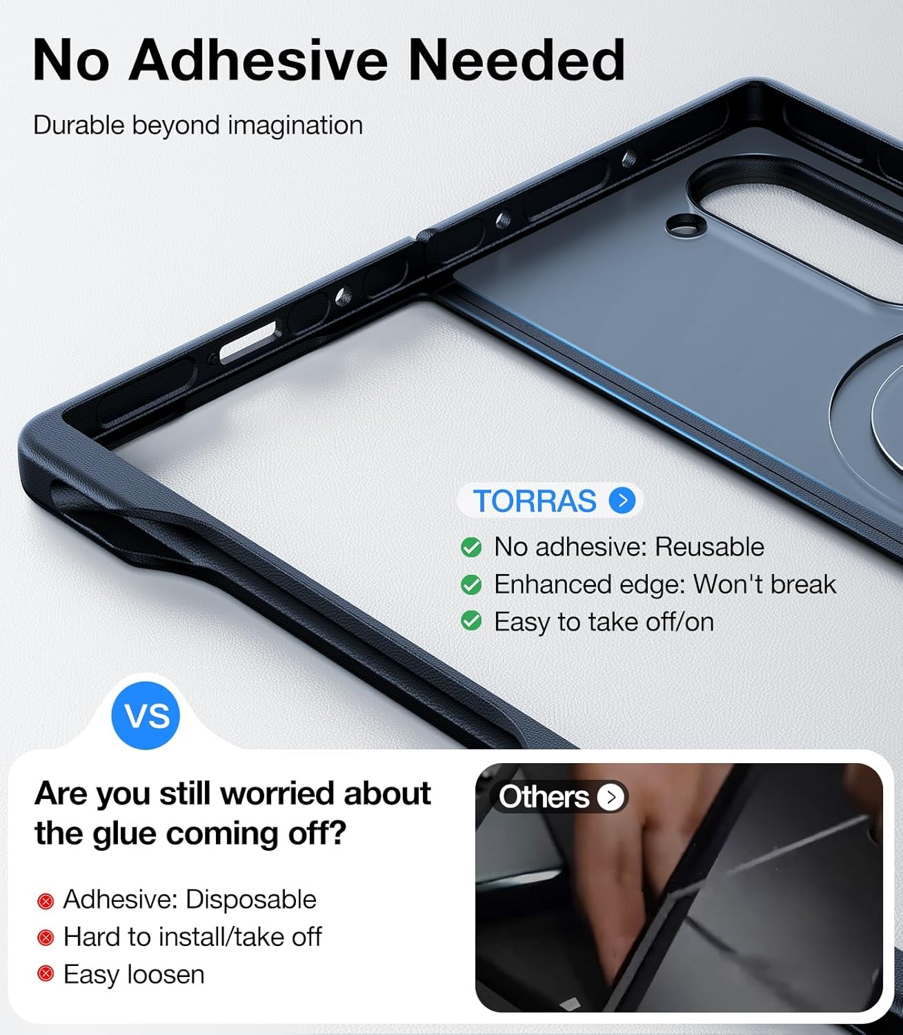 image:imageTORRAS Upgraded Magnetic Shockproof for Samsung Galaxy Z Fold 6 Case with S Pen Holder Fit for Magsafe Screen Protector Added Military Grade Drop Tested Phone Case for Samsung Z Fold 6 Black