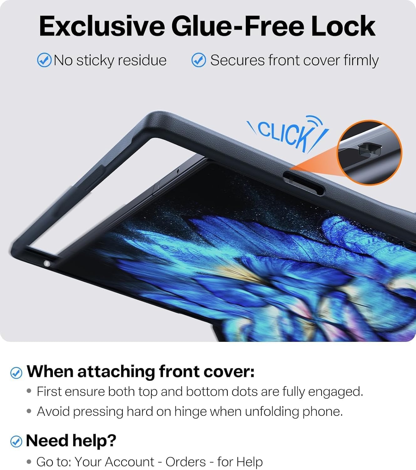 image:imageTORRAS Upgraded Magnetic Shockproof for Samsung Galaxy Z Fold 7 Case with Screen Protector Fit for MagSafe 4X Military Grade Hinge Protection Translucent Slim Case for Samsung Z Fold 7 BlackBlack