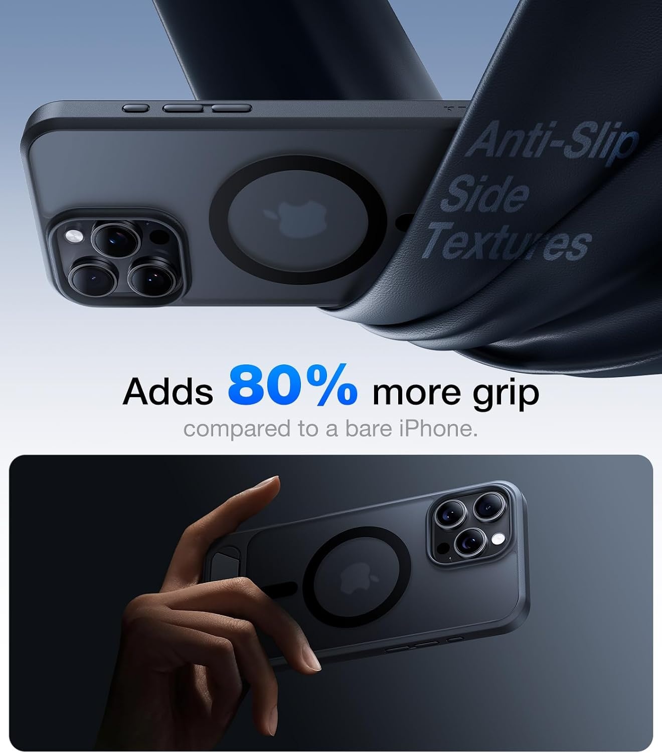 image:imageTORRAS Upgraded Magnetic amp Stand for iPhone 14 Pro Case Military Grade Drop Tested Compatible with MagSafe Slim Thin Light Frosted Case for iPhone 14 Pro Phone Case Professional 61 BlackBlack