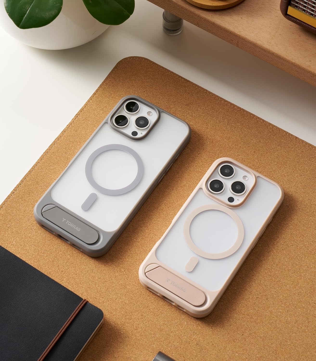 image:imageTORRAS Upgraded Magnetic amp Stand for iPhone 14 Pro Case Military Grade Drop Tested Compatible with MagSafe Slim Thin Light Frosted Case for iPhone 14 Pro Phone Case Professional 61 BlackGray