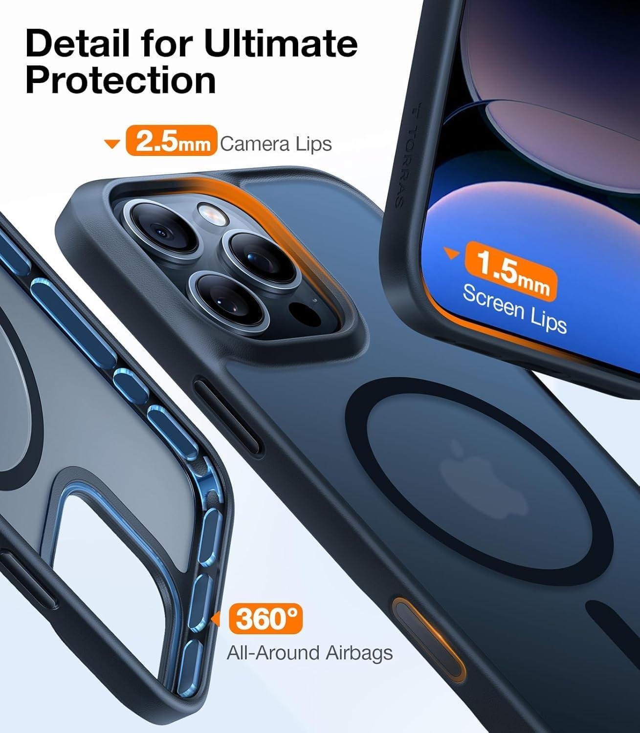 image:imageTORRAS Upgraded Magnetic amp Stand for iPhone 14 Pro Case Military Grade Drop Tested Compatible with MagSafe Slim Thin Light Frosted Case for iPhone 14 Pro Phone Case Professional 61 BlackBlack