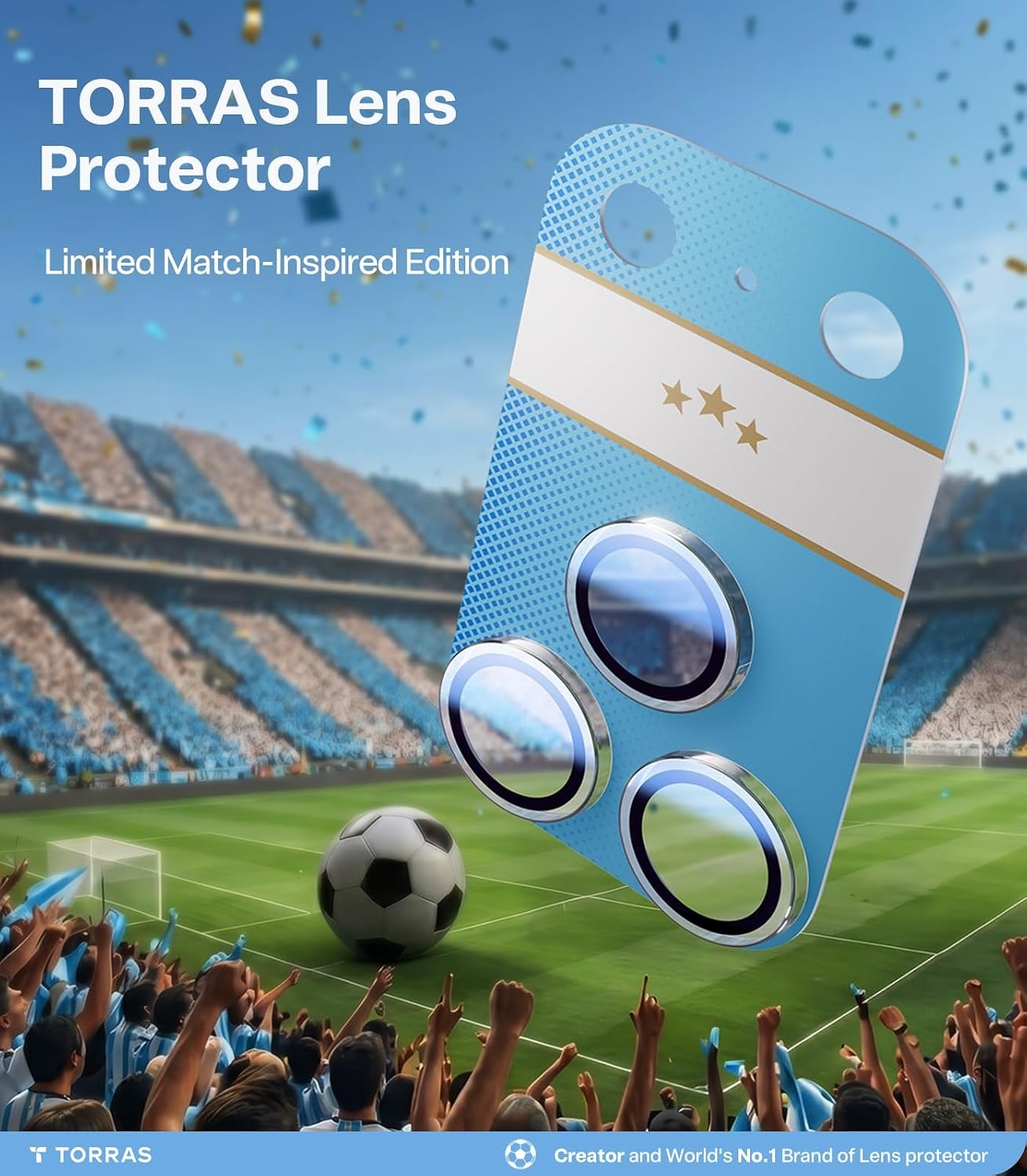 image:imageTORRAS amp FPF Limited Edition for iPhone 17 Pro Camera Lens Protector Ultra Clarity MilitaryGrade 9H Aerospace Glass AntiScratch Ultimate Durability Easy Installation Glory Slash 1 PackAzureLight