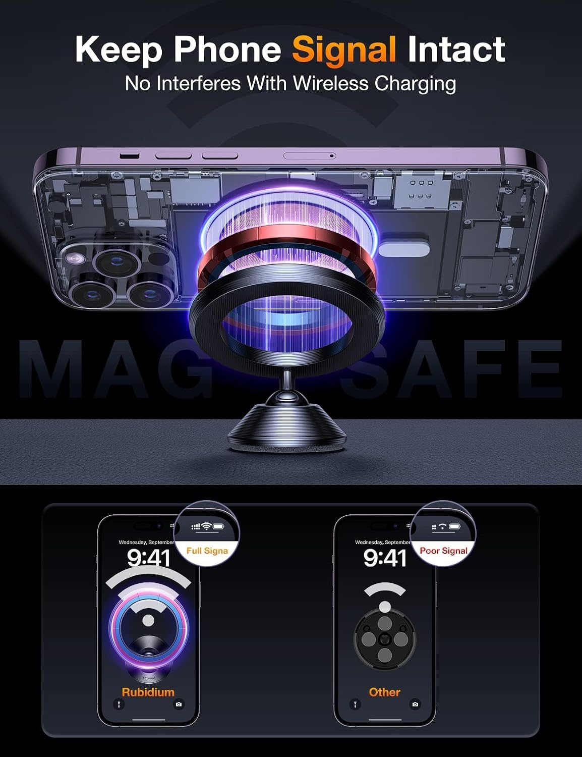 image:imageTORRAS for MagSafe Car Mount Compact amp Powerful Magnetic Phone Holder for Car Dashboard Precision Align iPhone Car Holder Mount Cellphone 20 Strong Magnets for iPhone 1615141312 Pro Max Plus