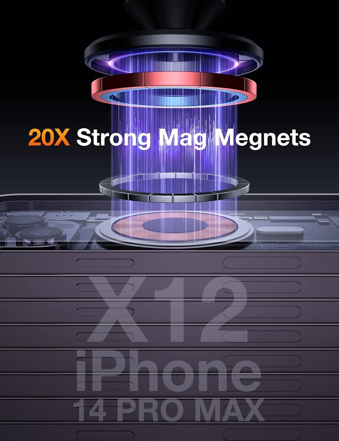image:imageTORRAS for MagSafe Car Mount Compact amp Powerful Magnetic Phone Holder for Car Dashboard Precision Align iPhone Car Holder Mount Cellphone 20 Strong Magnets for iPhone 1615141312 Pro Max Plus