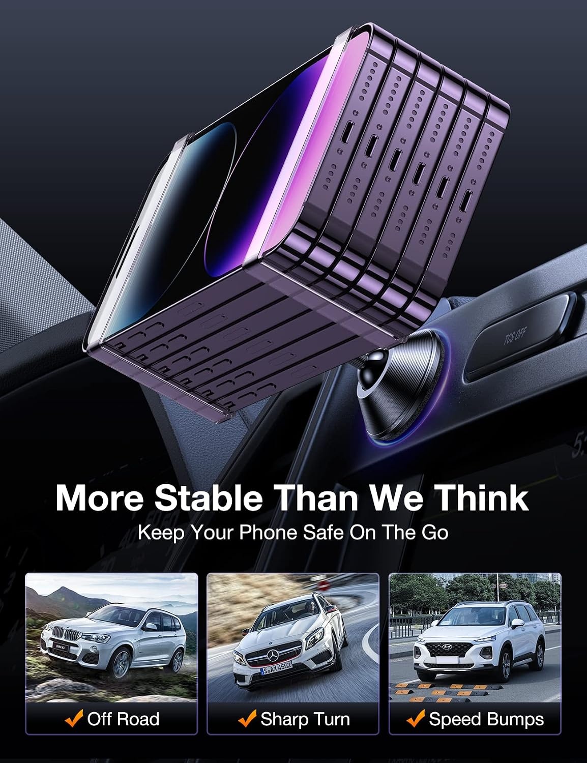image:imageTORRAS for MagSafe Car Mount Compact amp Powerful Magnetic Phone Holder for Car Dashboard Precision Align iPhone Car Holder Mount Cellphone 20 Strong Magnets for iPhone 1615141312 Pro Max Plus
