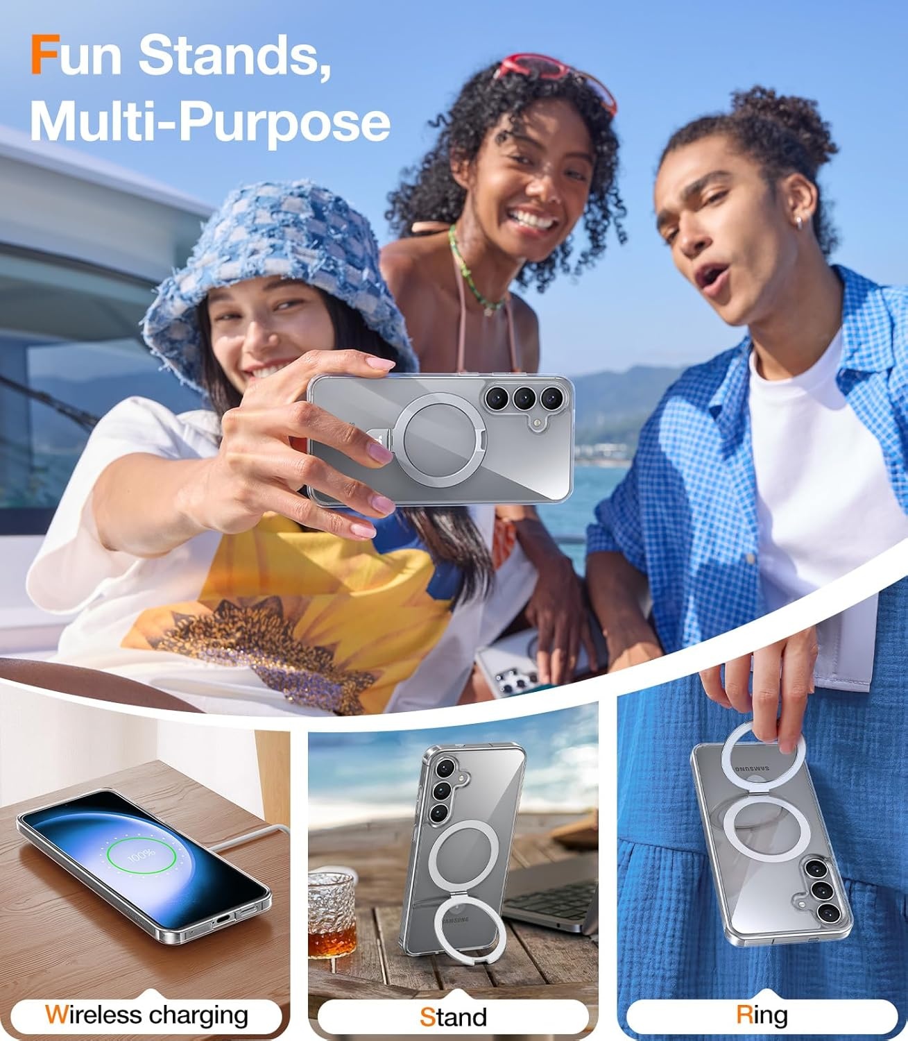 image:imageTORRAS for S25 Ultra Case 4X Military Grade Drop Tested Build in Stand Fit for Magsafe Shockproof Slim Protective for Samsung Galaxy S25 Ultra Case ClearClear