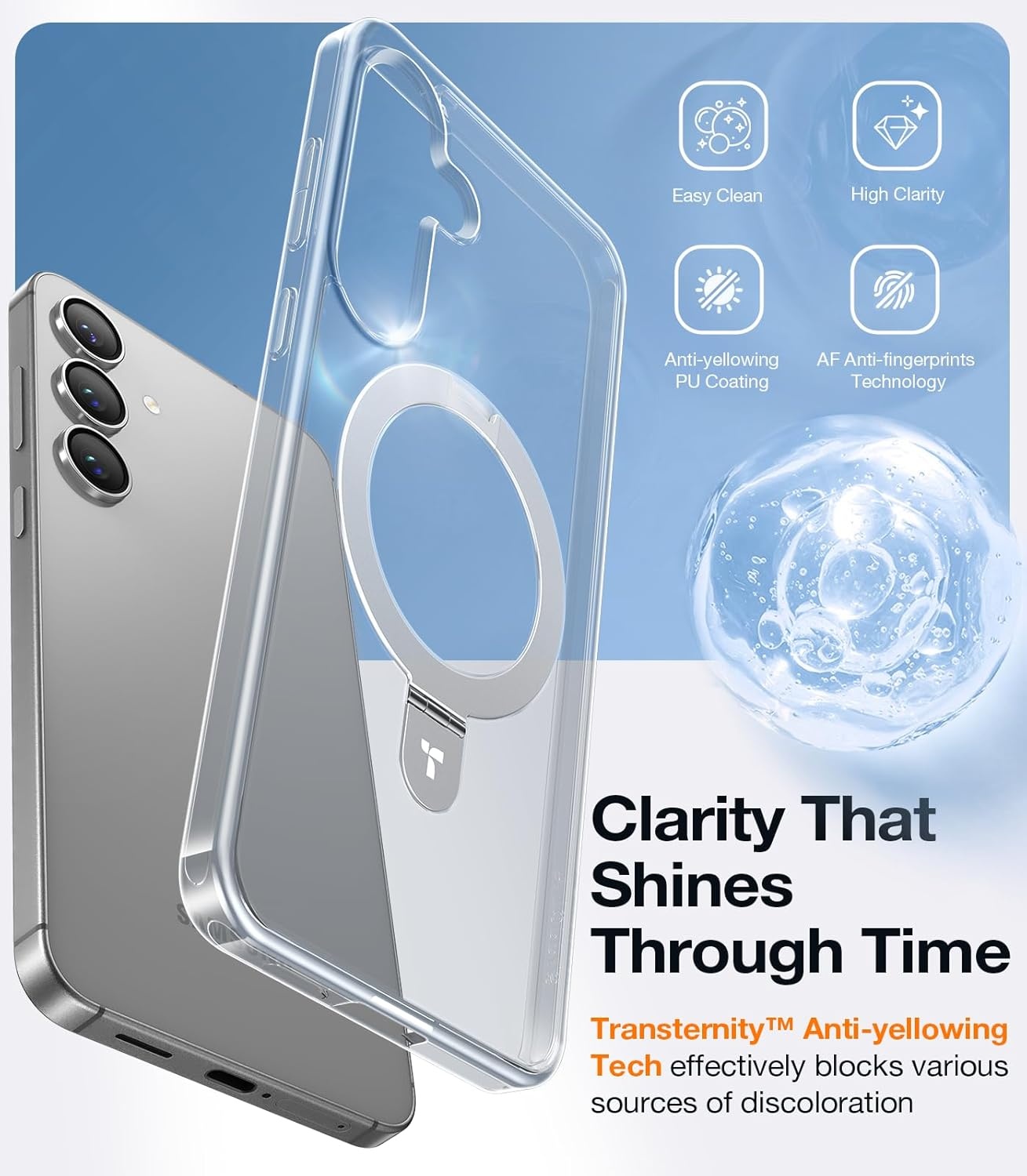 image:imageTORRAS for S25 Ultra Case 4X Military Grade Drop Tested Build in Stand Fit for Magsafe Shockproof Slim Protective for Samsung Galaxy S25 Ultra Case ClearClear