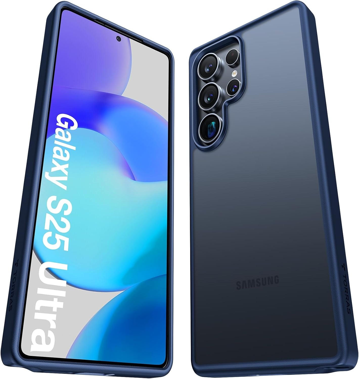 image:imageTORRAS for Samsung Galaxy S26 Ultra Case Clear 2026 Upgraded NonYellowing 12FT MilitaryGrade Protection Transparent Slim Case for Samsung S26 Ultra Case Thin Diamond Clear Hard 69Blue