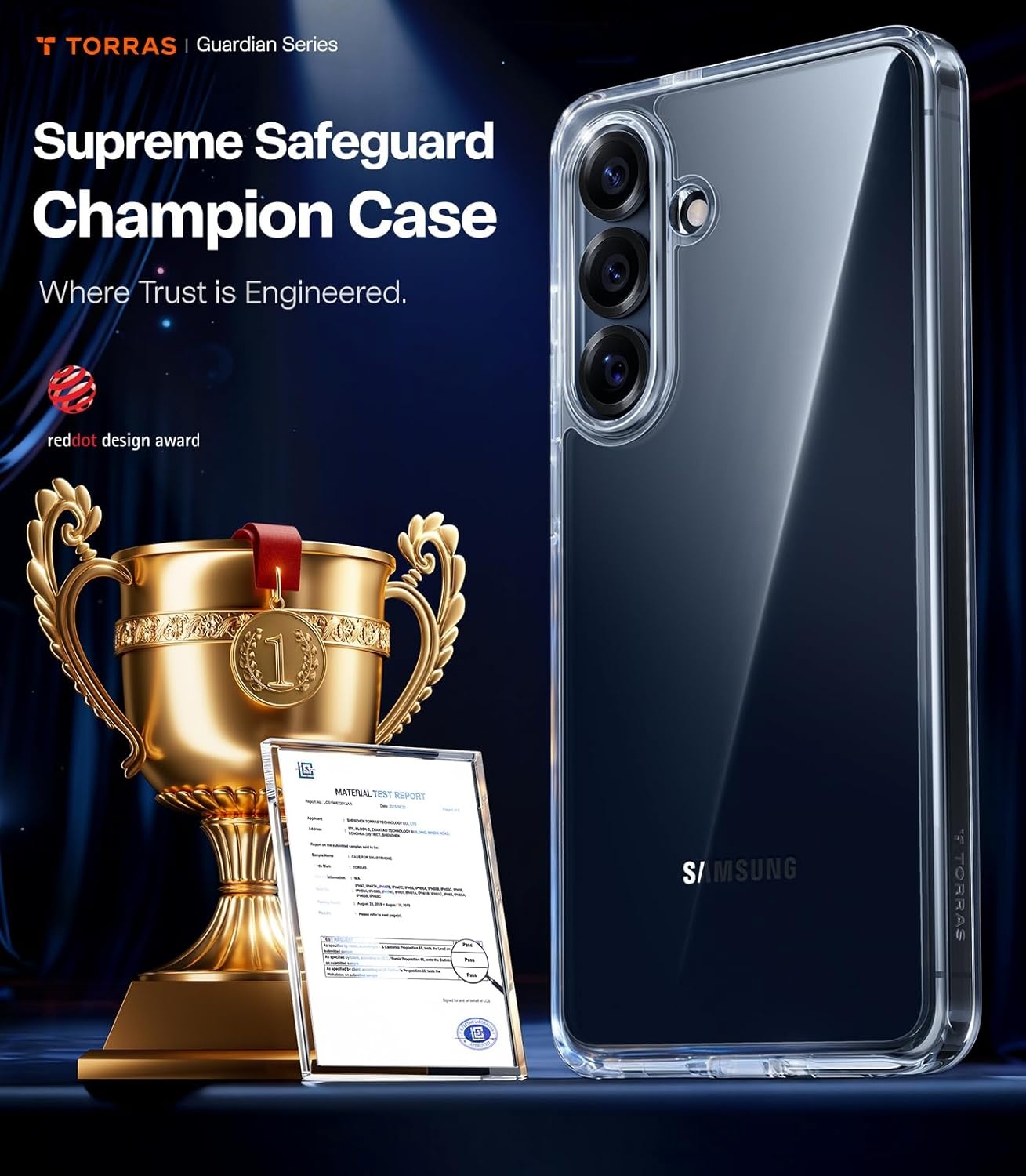image:imageTORRAS for Samsung Galaxy S26 Ultra Case Clear 2026 Upgraded NonYellowing 12FT MilitaryGrade Protection Transparent Slim Case for Samsung S26 Ultra Case Thin Diamond Clear Hard 69Clear
