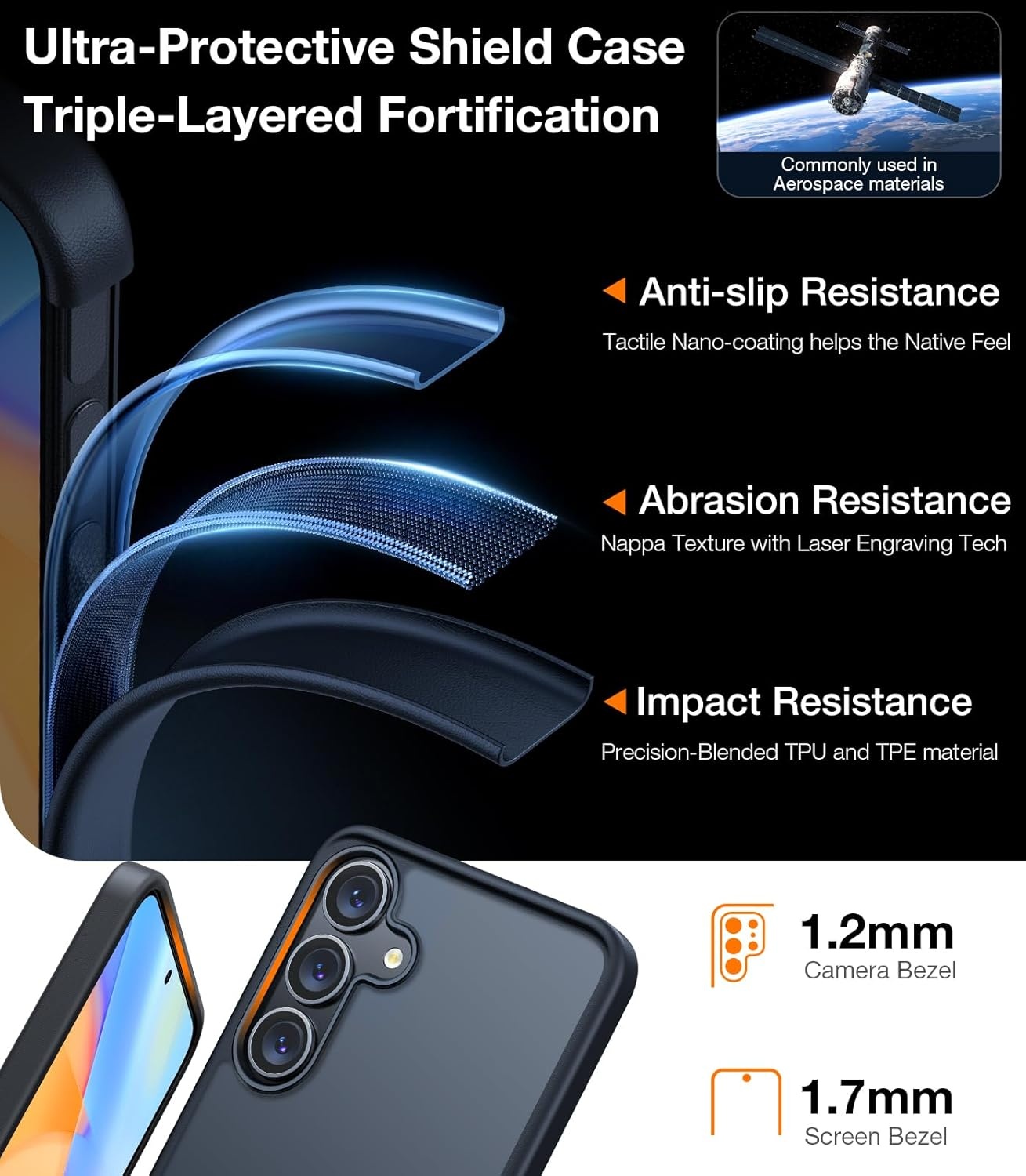 image:imageTORRAS for Samsung Galaxy S26 Ultra Case Clear 2026 Upgraded NonYellowing 12FT MilitaryGrade Protection Transparent Slim Case for Samsung S26 Ultra Case Thin Diamond Clear Hard 69Black