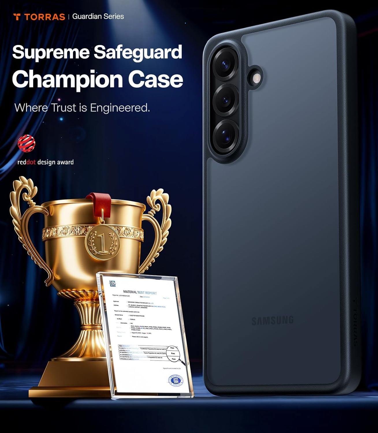 image:imageTORRAS for Samsung Galaxy S26 Ultra Case Clear 2026 Upgraded NonYellowing 12FT MilitaryGrade Protection Transparent Slim Case for Samsung S26 Ultra Case Thin Diamond Clear Hard 69Black