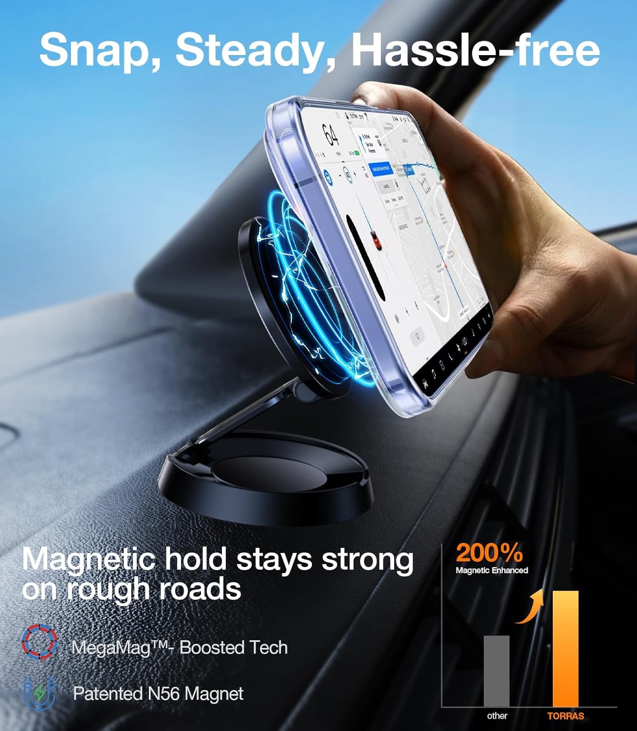 image:imageTORRAS for iPhone 13 Casefor iPhone 14 Case Translucent Black Strong Magnetic amp Seamless Stand Fit for MagSafe MilitaryGrade Drop Protection Sturdy Adjustable Kickstand Slim Matte FinishClear