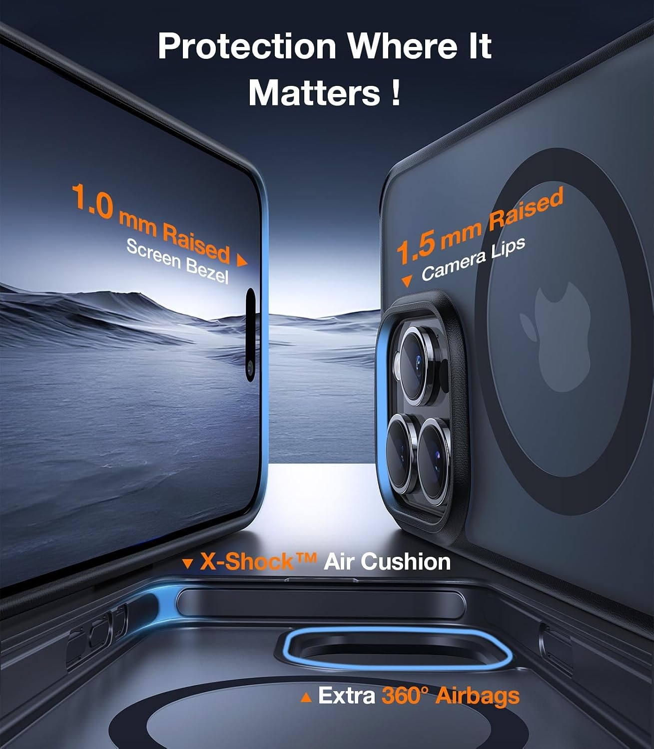 image:imageTORRAS for iPhone 13 Casefor iPhone 14 Case Translucent Black Strong Magnetic amp Seamless Stand Fit for MagSafe MilitaryGrade Drop Protection Sturdy Adjustable Kickstand Slim Matte FinishBlack