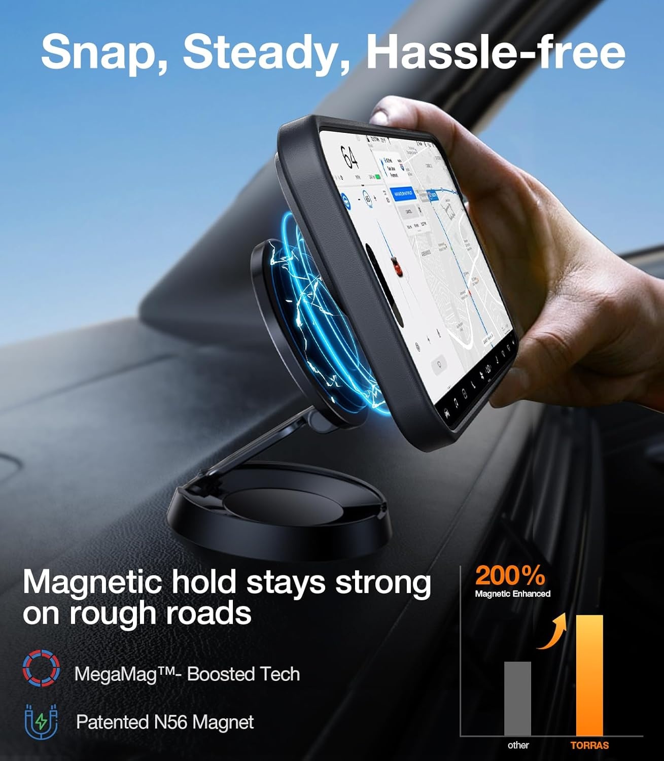 image:imageTORRAS for iPhone 13 Casefor iPhone 14 Case Translucent Black Strong Magnetic amp Seamless Stand Fit for MagSafe MilitaryGrade Drop Protection Sturdy Adjustable Kickstand Slim Matte FinishBlack