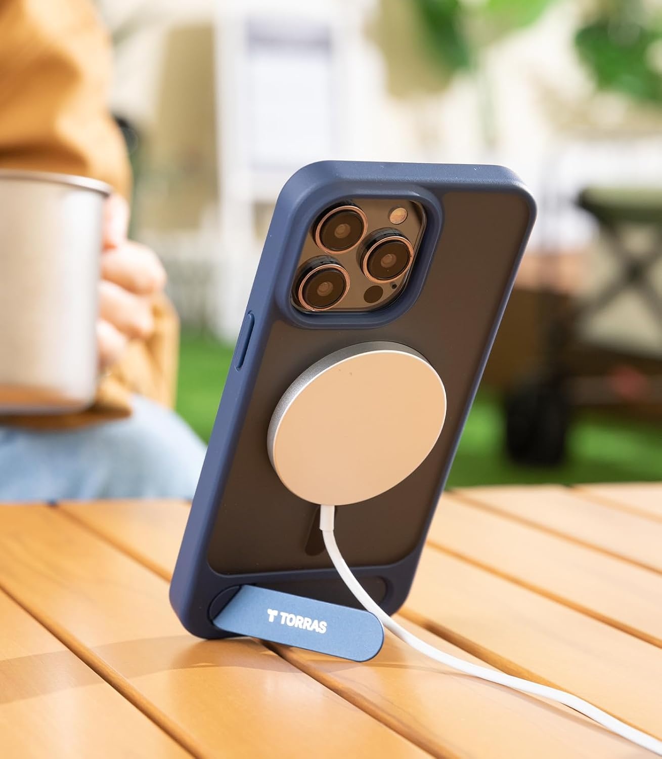 image:imageTORRAS for iPhone 13 Casefor iPhone 14 Case Translucent Black Strong Magnetic amp Seamless Stand Fit for MagSafe MilitaryGrade Drop Protection Sturdy Adjustable Kickstand Slim Matte FinishDeep Blue