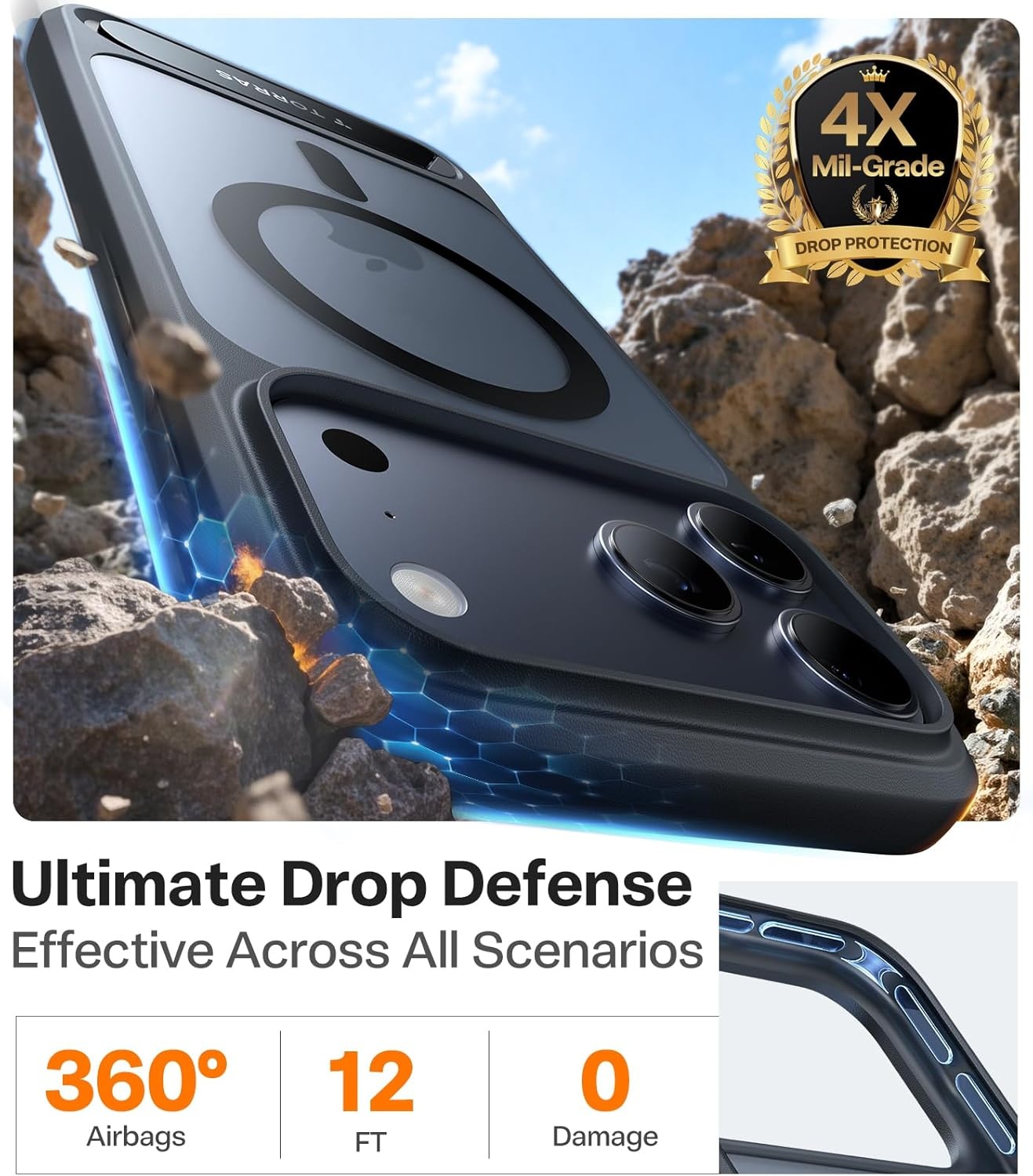 image:imageTORRAS for iPhone 13 Casefor iPhone 14 Case Translucent Black Strong Magnetic amp Seamless Stand Fit for MagSafe MilitaryGrade Drop Protection Sturdy Adjustable Kickstand Slim Matte FinishBlack