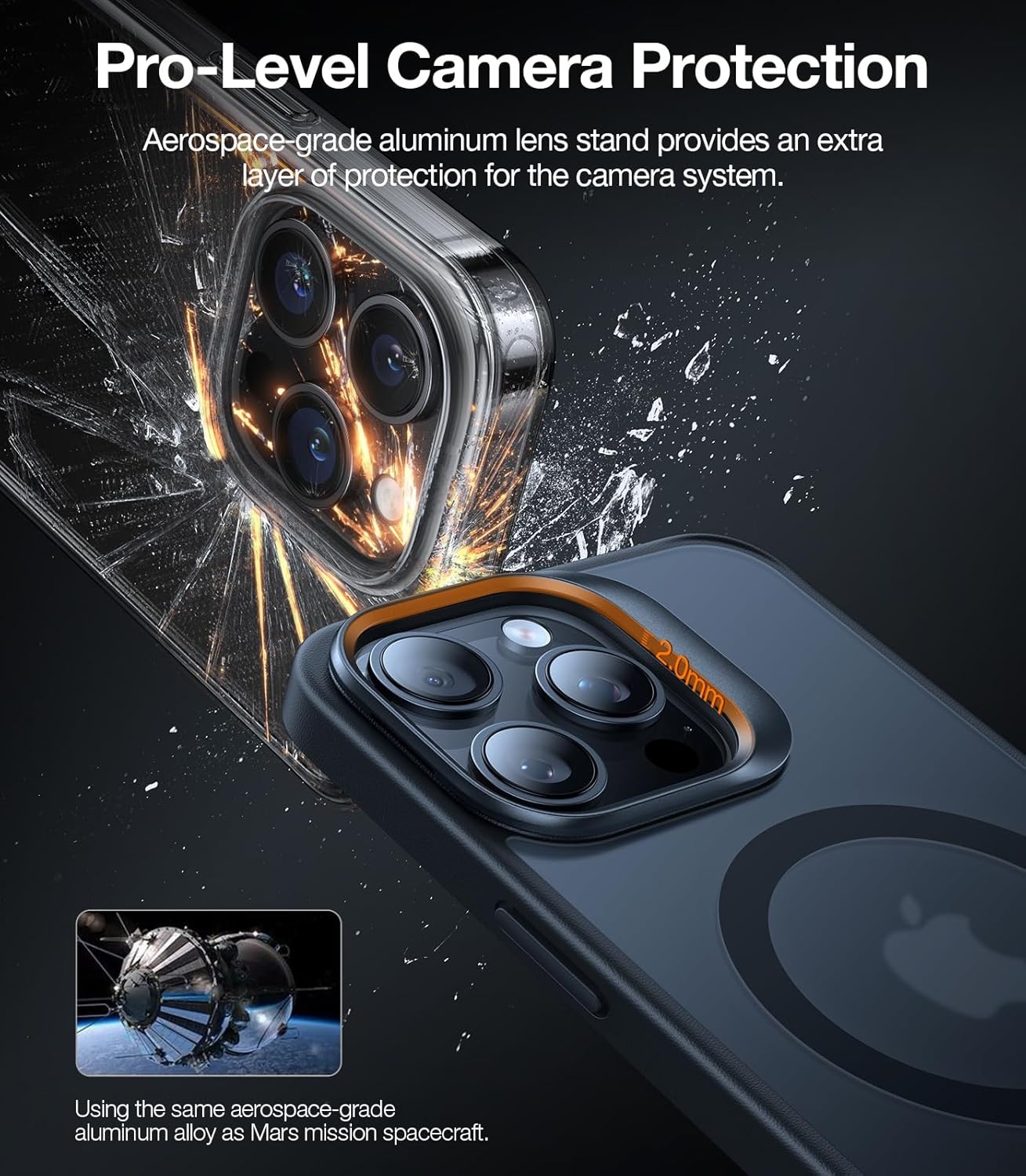 image:imageTORRAS for iPhone 15 Pro Max Case Compatible with MagSafe MilitaryGrade Shockproof Build in Invisible Stand Magnetic Translucent Slim Hard Back Soft Edge AntiScratch Frost Black