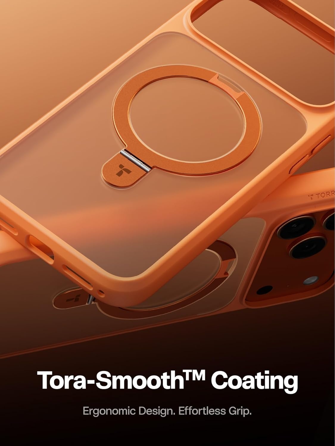 image:imageTORRAS for iPhone 16 Pro Max Case Clear with Stand Fit for MagSafeShockproof Military Grade Protection Slim Magnetic Phone Case for iPhone 16 Pro Max 69 2024 ClearCosmic Orange