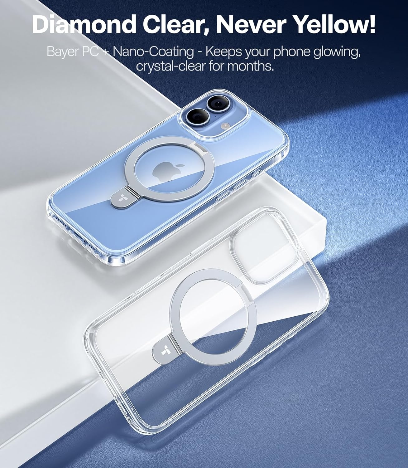 image:imageTORRAS for iPhone 16 Pro Max Case Clear with Stand Fit for MagSafeShockproof Military Grade Protection Slim Magnetic Phone Case for iPhone 16 Pro Max 69 2024 ClearCrystal Clear