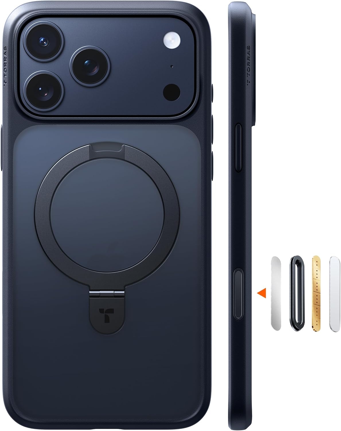image:imageTORRAS for iPhone 16 Pro Max Case Clear with Stand Fit for MagSafeShockproof Military Grade Protection Slim Magnetic Phone Case for iPhone 16 Pro Max 69 2024 ClearBlack