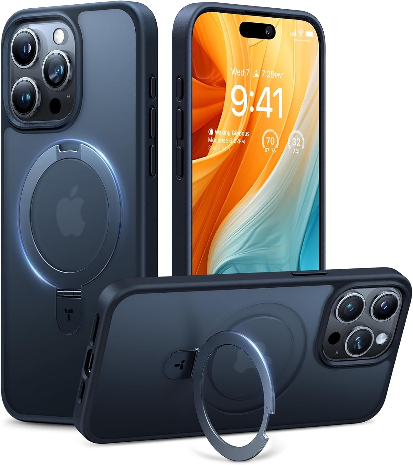 image:imageTORRAS for iPhone 16 Pro Max Case Clear with Stand Fit for MagSafeShockproof Military Grade Protection Slim Magnetic Phone Case for iPhone 16 Pro Max 69 2024 ClearBlack