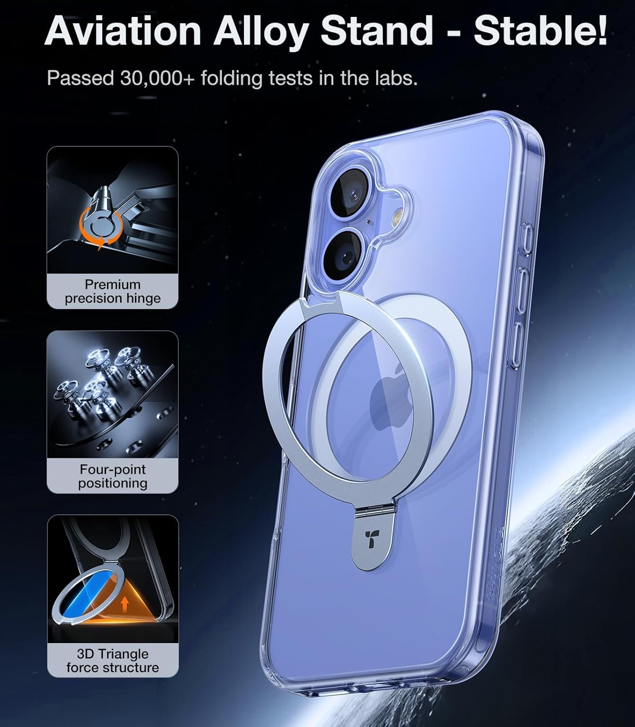 image:imageTORRAS for iPhone 16 Pro Max Case Clear with Stand Fit for MagSafeShockproof Military Grade Protection Slim Magnetic Phone Case for iPhone 16 Pro Max 69 2024 ClearCrystal Clear