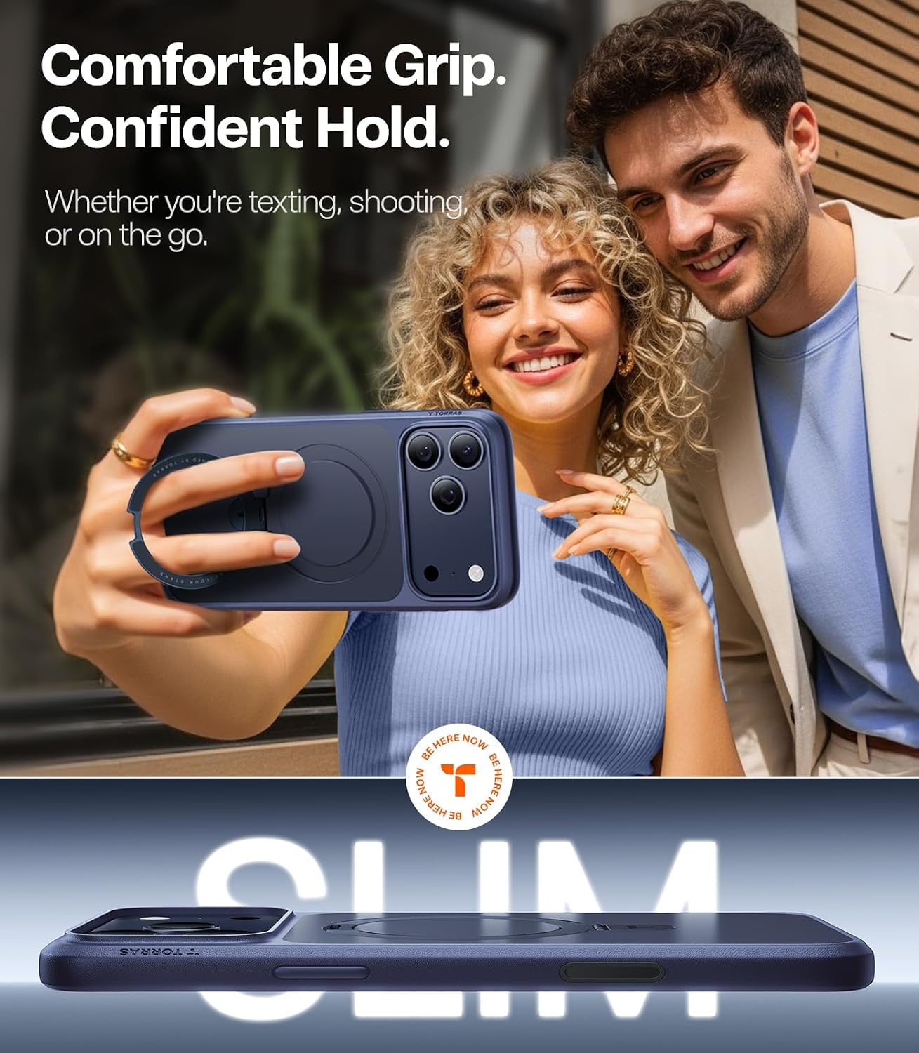 image:imageTORRAS for iPhone 16 Pro Max Case Clear with Stand Fit for MagSafeShockproof Military Grade Protection Slim Magnetic Phone Case for iPhone 16 Pro Max 69 2024 ClearDeep Blue