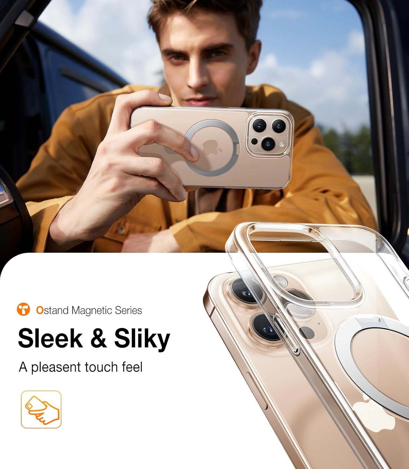 image:imageTORRAS for iPhone 16 Pro Max Case Clear with Stand Fit for MagSafeShockproof Military Grade Protection Slim Magnetic Phone Case for iPhone 16 Pro Max 69 2024 ClearCrystal Clear