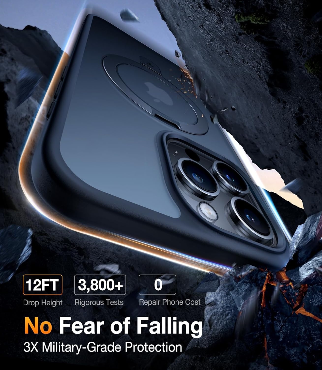 image:imageTORRAS for iPhone 16 Pro Max Case Clear with Stand Fit for MagSafeShockproof Military Grade Protection Slim Magnetic Phone Case for iPhone 16 Pro Max 69 2024 ClearBlack