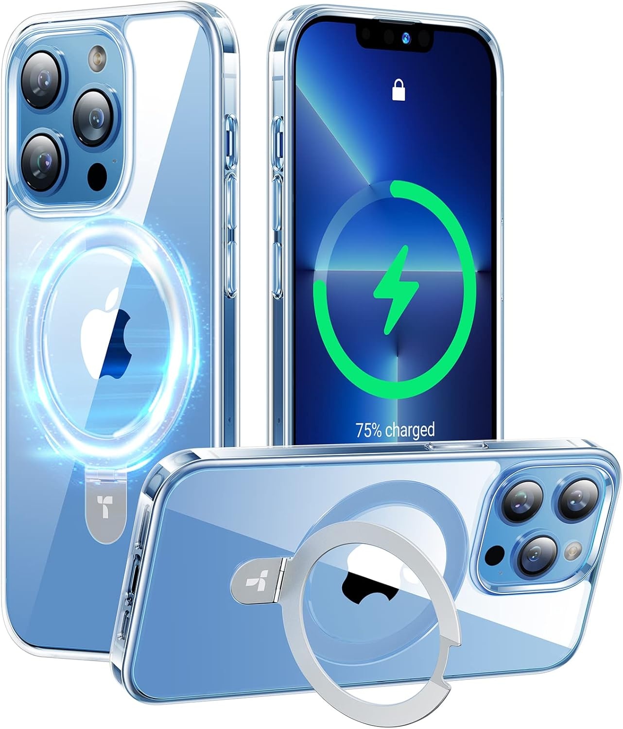 image:imageTORRAS for iPhone 16 Pro Max Case Clear with Stand Fit for MagSafeShockproof Military Grade Protection Slim Magnetic Phone Case for iPhone 16 Pro Max 69 2024 ClearCrystal Clear