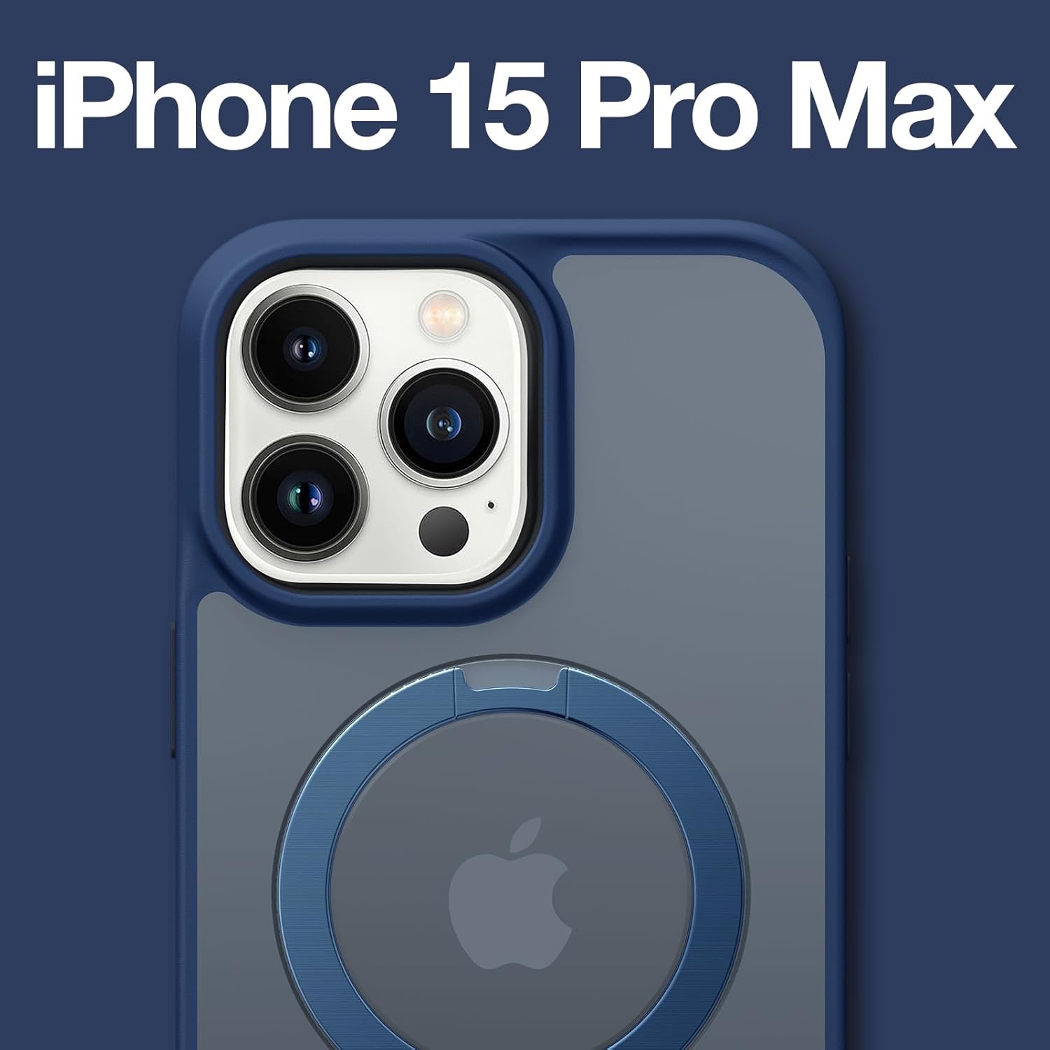 image:imageTORRAS for iPhone 16 Pro Max Case Clear with Stand Fit for MagSafeShockproof Military Grade Protection Slim Magnetic Phone Case for iPhone 16 Pro Max 69 2024 ClearNavy Blue