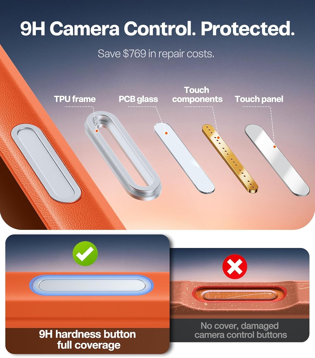 image:imageTORRAS for iPhone 16 Pro Max Case Clear with Stand Fit for MagSafeShockproof Military Grade Protection Slim Magnetic Phone Case for iPhone 16 Pro Max 69 2024 ClearCosmic Orange