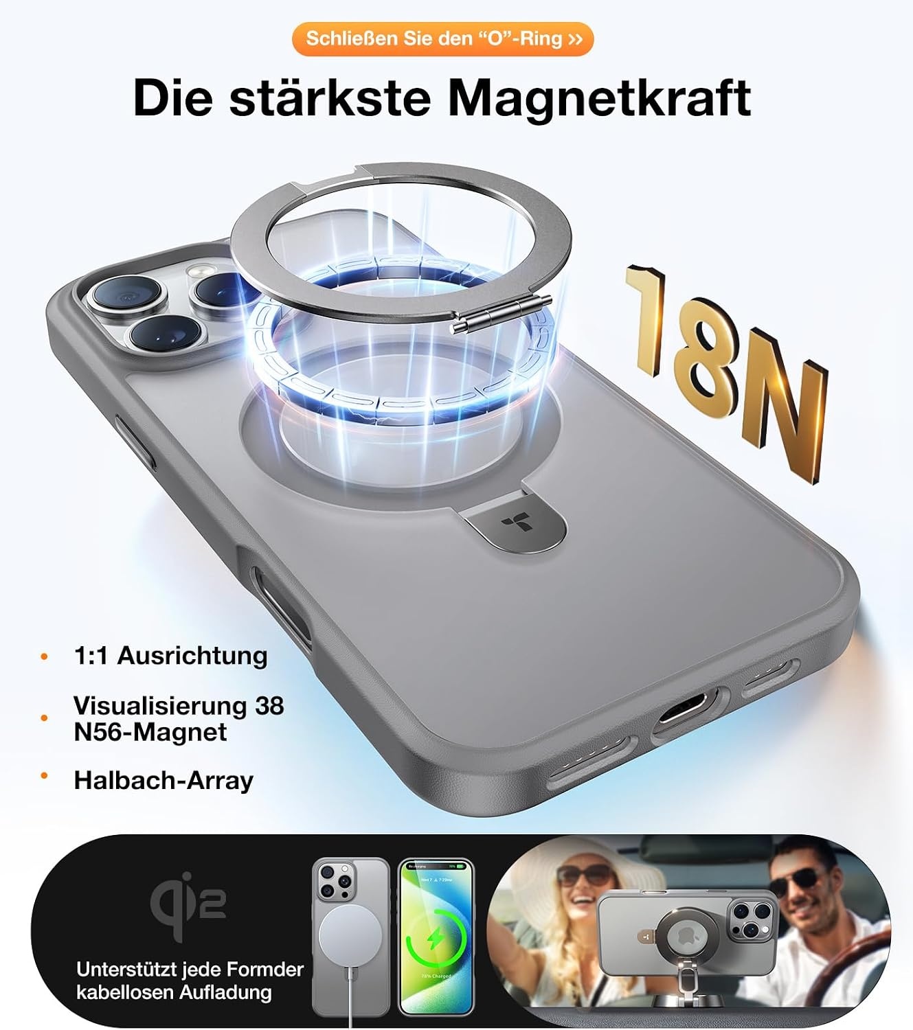 image:imageTORRAS for iPhone 16 Pro Max Case Clear with Stand Fit for MagSafeShockproof Military Grade Protection Slim Magnetic Phone Case for iPhone 16 Pro Max 69 2024 ClearNatural Titanium