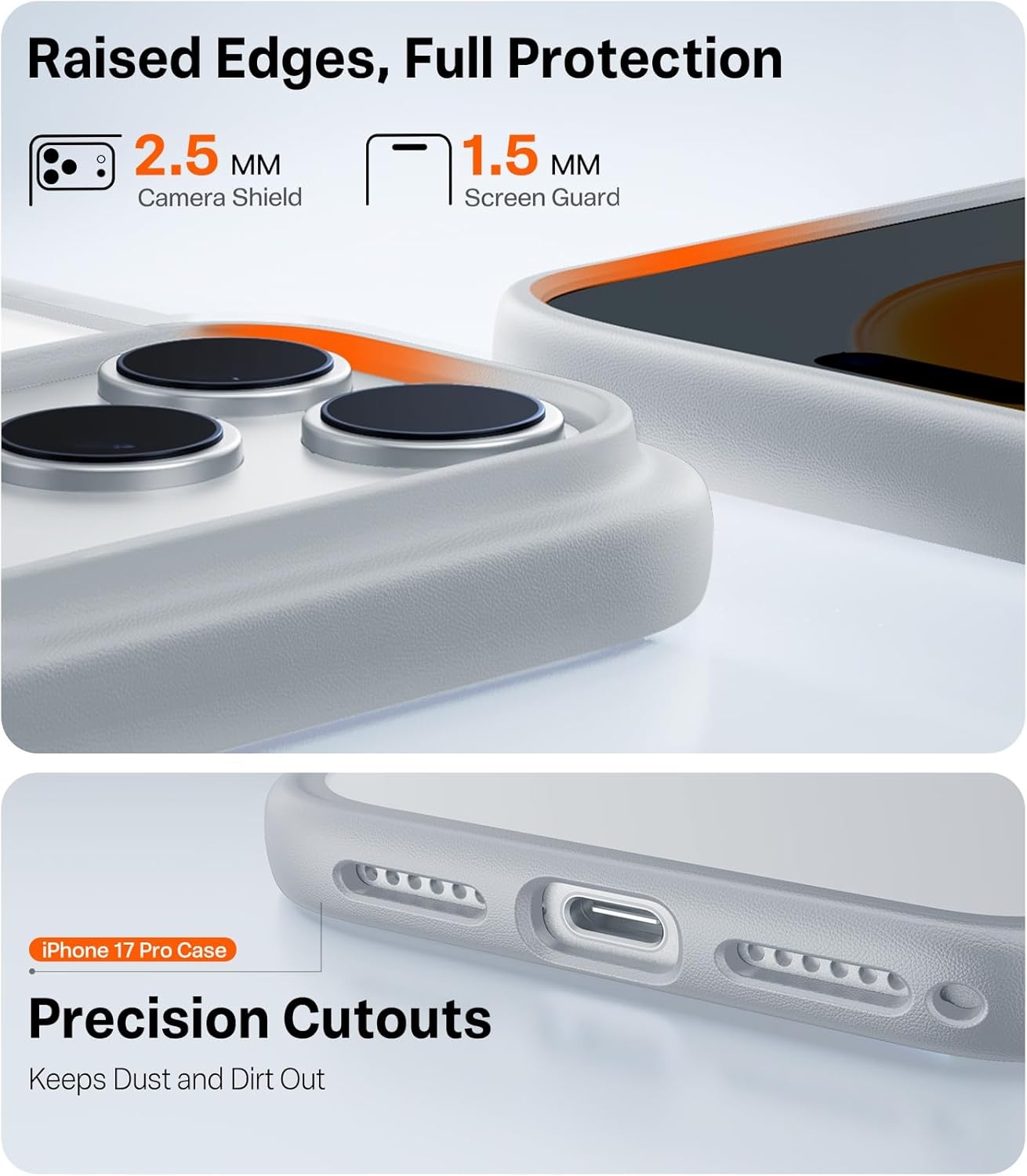 image:imageTORRAS for iPhone 17 Pro Case Beyond MilitaryGrade Protection Camera Control Button DIY Buttons Translucent Matte Slim Thin Shockproof Hard Back AntiScratch case for iPhone 17 Pro Deep BlueSilver White17Pro