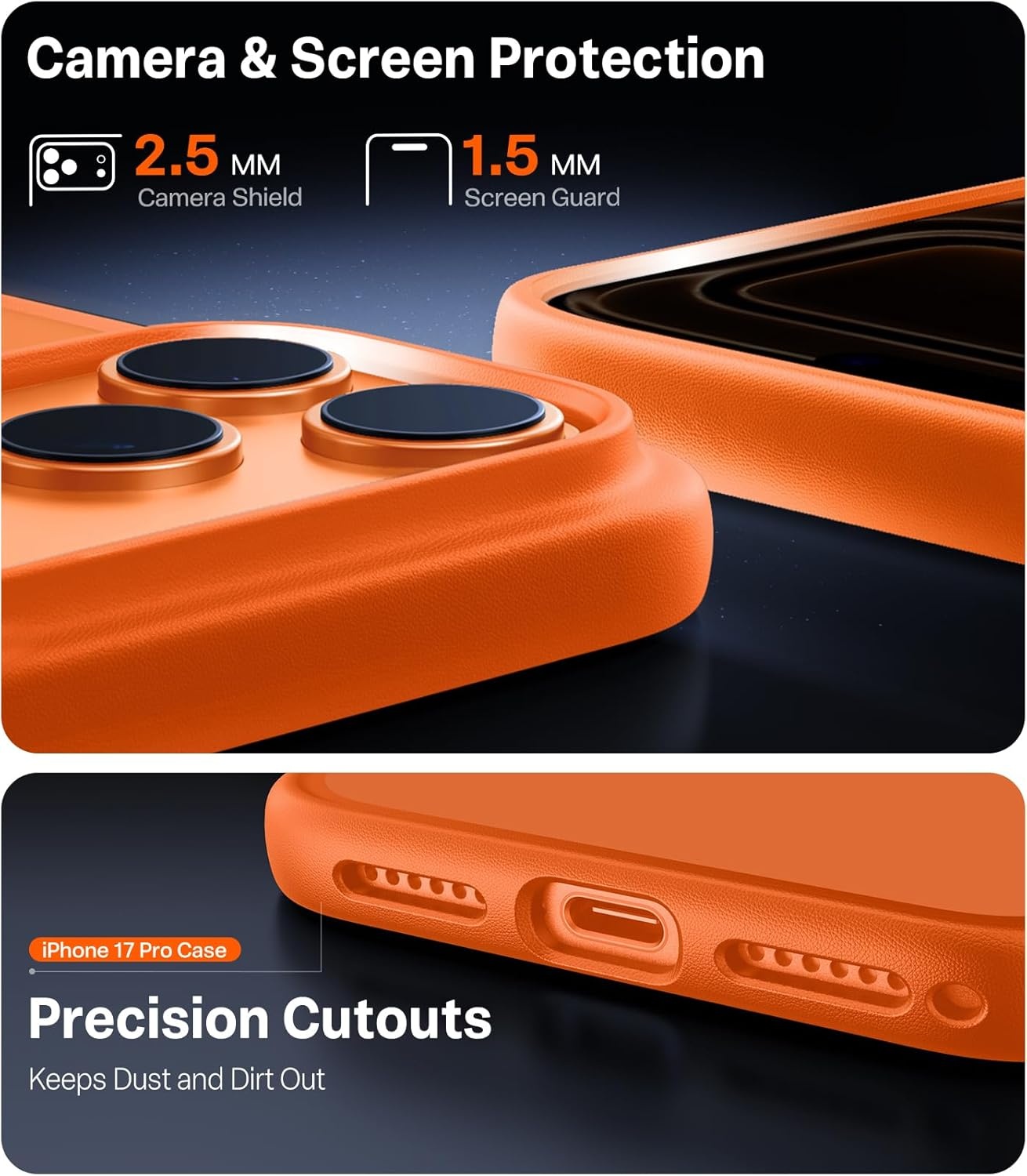 image:imageTORRAS for iPhone 17 Pro Case Beyond MilitaryGrade Protection Camera Control Button DIY Buttons Translucent Matte Slim Thin Shockproof Hard Back AntiScratch case for iPhone 17 Pro Deep BlueCosmic Orange17Pro