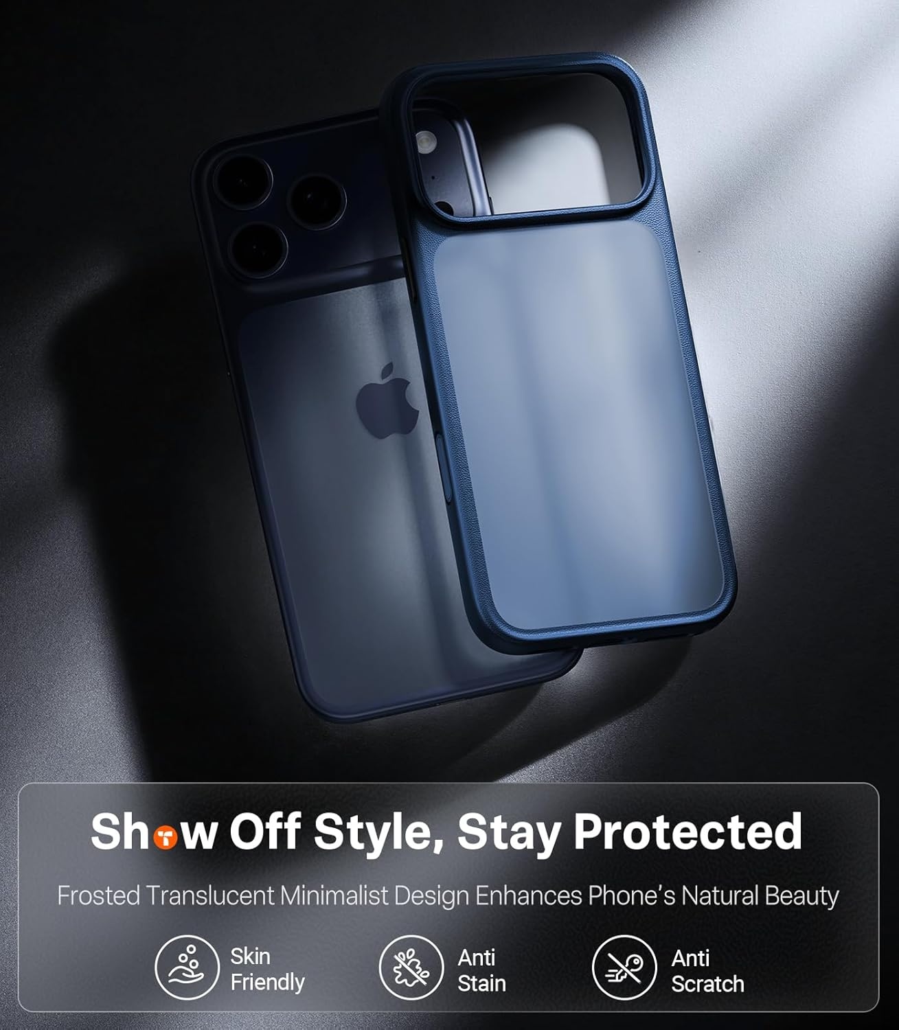 image:imageTORRAS for iPhone 17 Pro Case Beyond MilitaryGrade Protection Camera Control Button DIY Buttons Translucent Matte Slim Thin Shockproof Hard Back AntiScratch case for iPhone 17 Pro Deep BlueDeep Blue17Pro