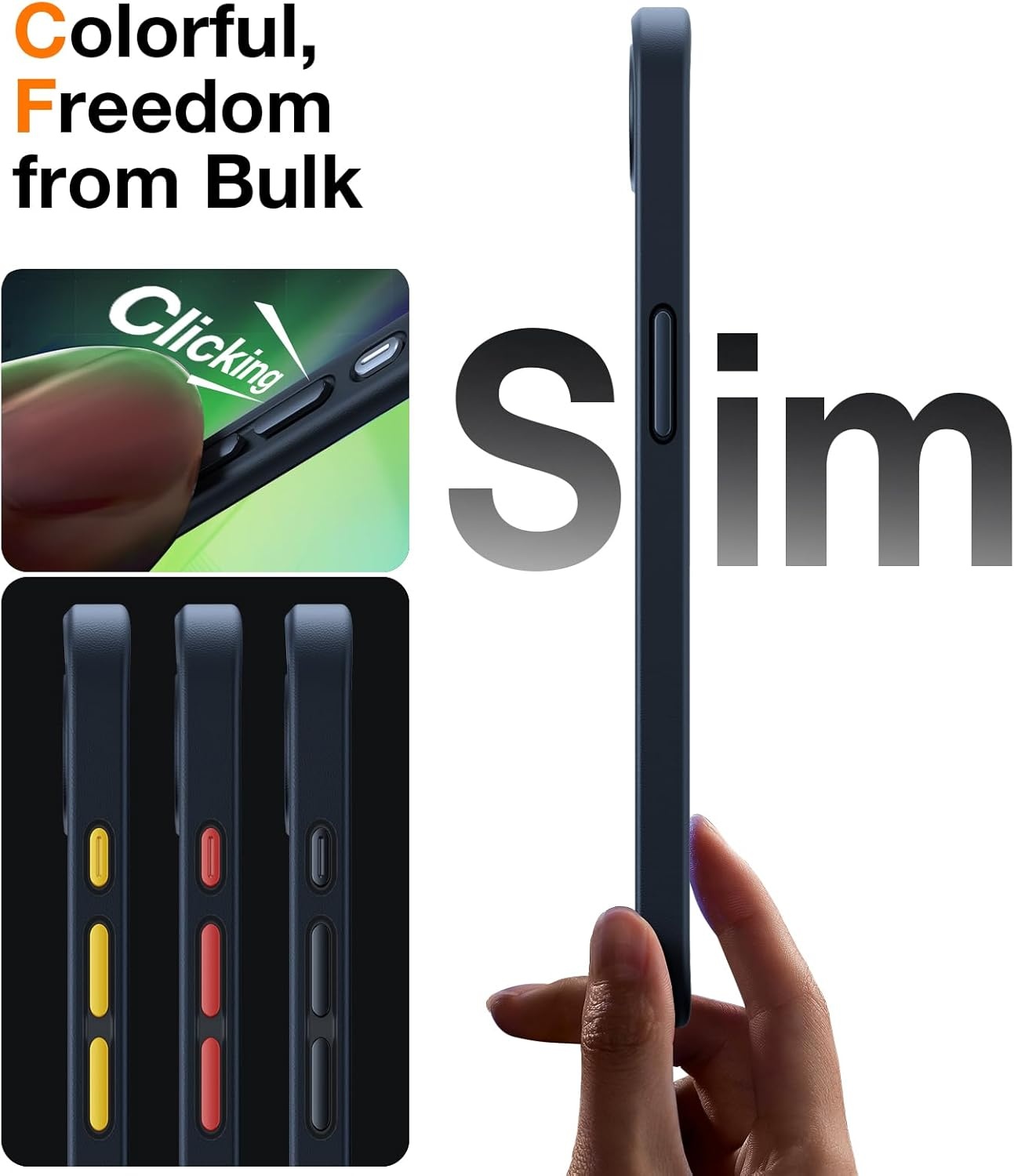 image:imageTORRAS for iPhone 17 Pro Case Beyond MilitaryGrade Protection Camera Control Button DIY Buttons Translucent Matte Slim Thin Shockproof Hard Back AntiScratch case for iPhone 17 Pro Deep BlueBlack