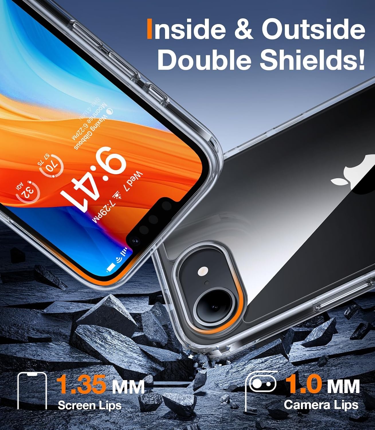 image:imageTORRAS for iPhone 17 Pro Case Beyond MilitaryGrade Protection Camera Control Button DIY Buttons Translucent Matte Slim Thin Shockproof Hard Back AntiScratch case for iPhone 17 Pro Deep BlueDiamond Clear