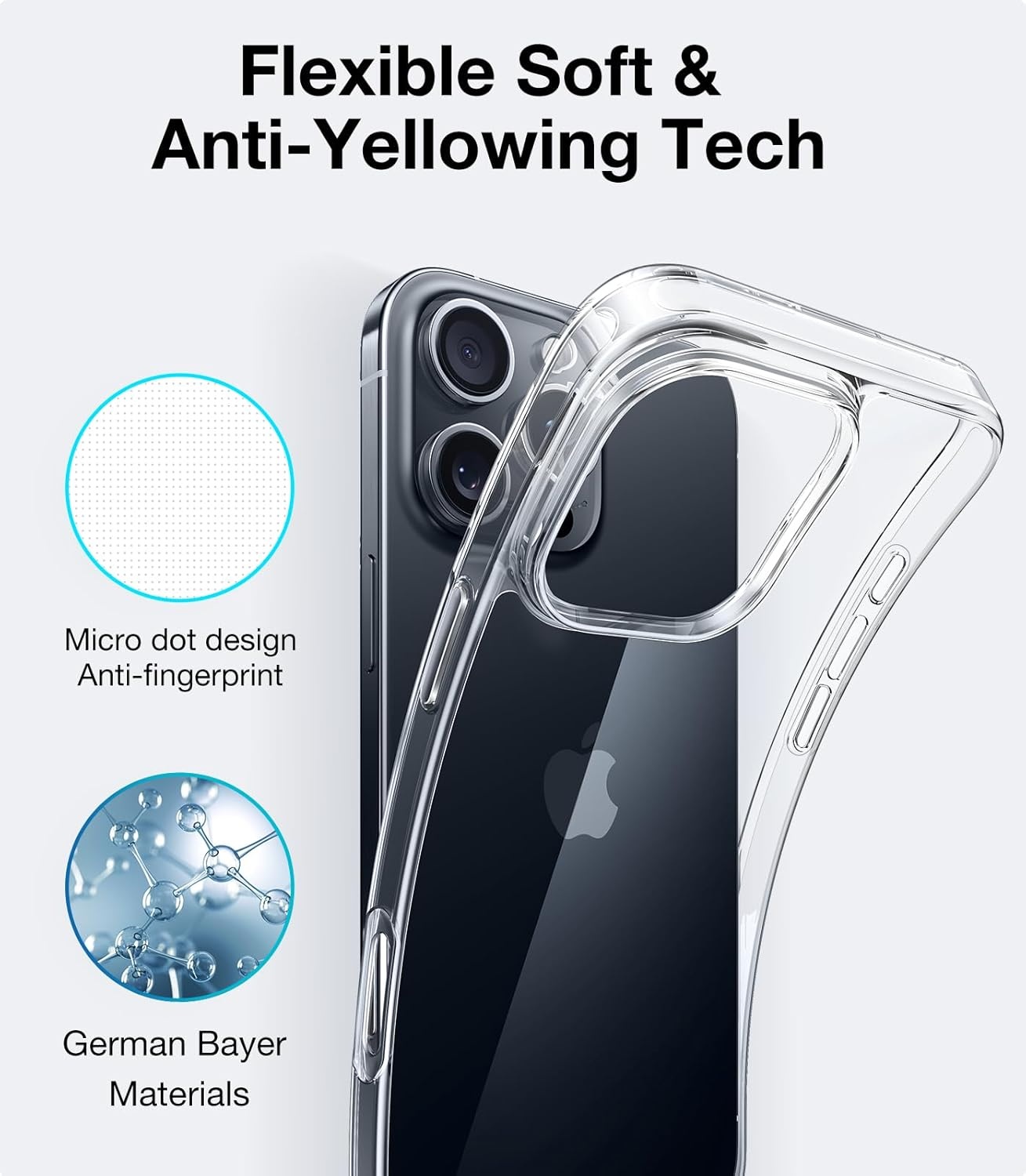 image:imageTORRAS for iPhone 17 Pro Max Case Crystal Clear AntiYellowingMilitaryGrade Protection Ultra Slim Transparent AntiScratch Back Soft Bumper NonSlip 17 Pro Max Phone Case Clear 69Crystal Clear