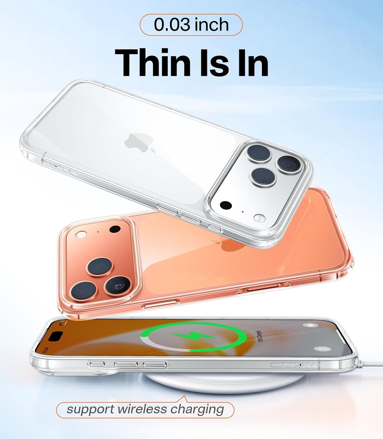 image:imageTORRAS for iPhone 17 Pro Max Case Crystal Clear AntiYellowingMilitaryGrade Protection Ultra Slim Transparent AntiScratch Back Soft Bumper NonSlip 17 Pro Max Phone Case Clear 69Crystal Clear