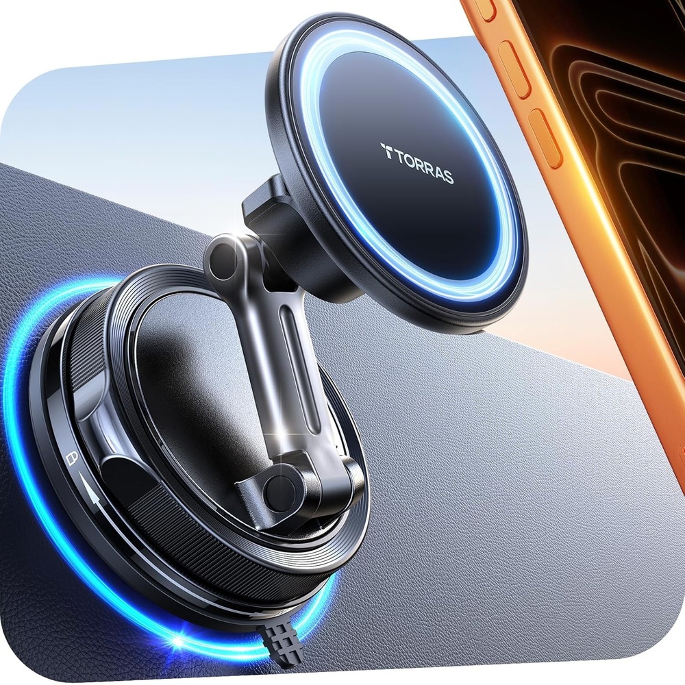 image:imageTORRAS 2026 Vacuum for Magsafe Car Mount98LBS Strongest Suction amp Ultra Magnet Magnetic Phone Holders for Your Car 360 Adjustable Car Phone Holder Mount for iPhone 17 Pro Max 16 15 14 13 12