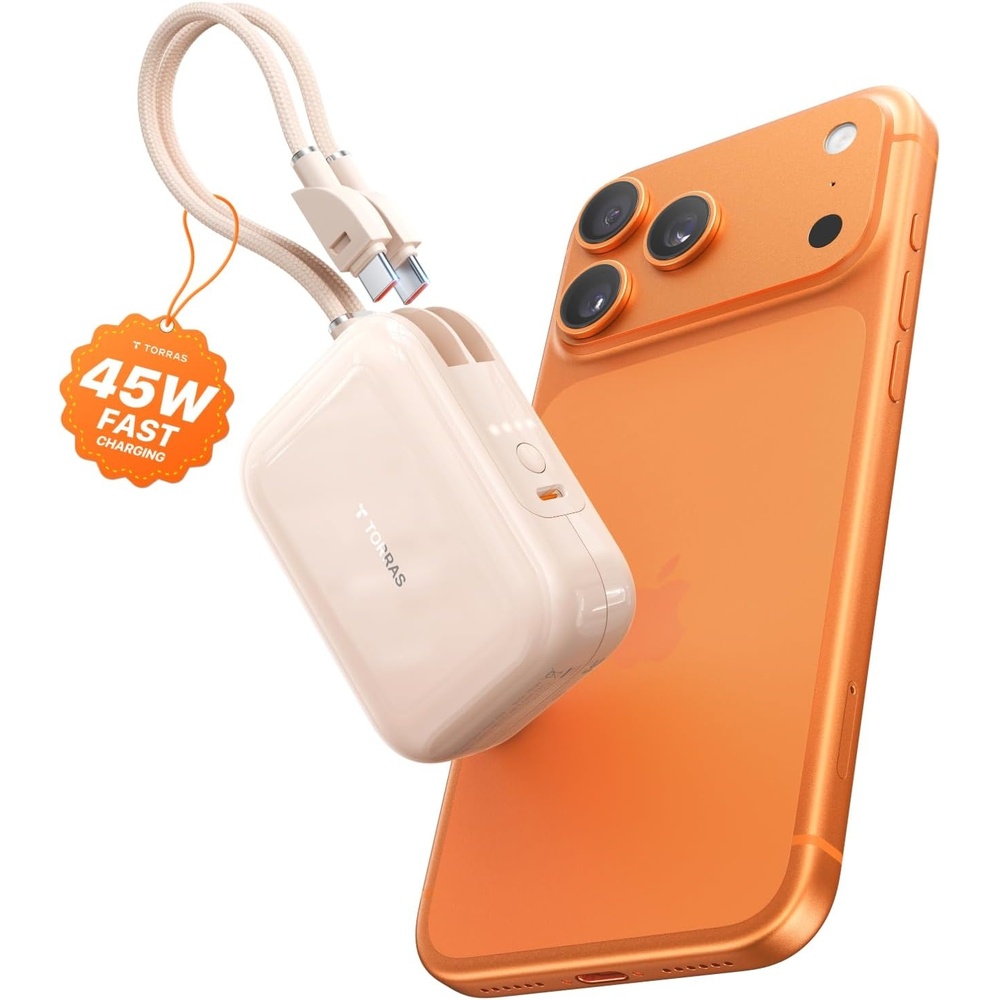 image:imageTORRAS EasyGo 10000mAh Magnetic Portable Charger Power Bank for iPhone Fast Charging Travel Essential Wireless Battery Pack with Stand Compatible with Magsafe17 Pro MaxPro1615141312 Deep BluePINK GOLD