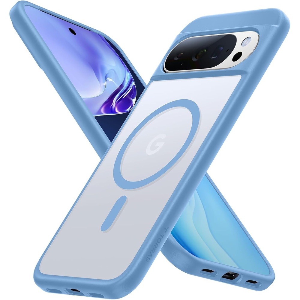 image:imageTORRAS Magnetic Shockproof for Google Pixel 10 Pro CasePixel 10 CaseMilitary Grade 12FT Drop ProtectionFit for MagSafe Slim Matte Translucent amp Sturdy Armor Case for Pixel 1010 Pro Sky BlueSky Blue