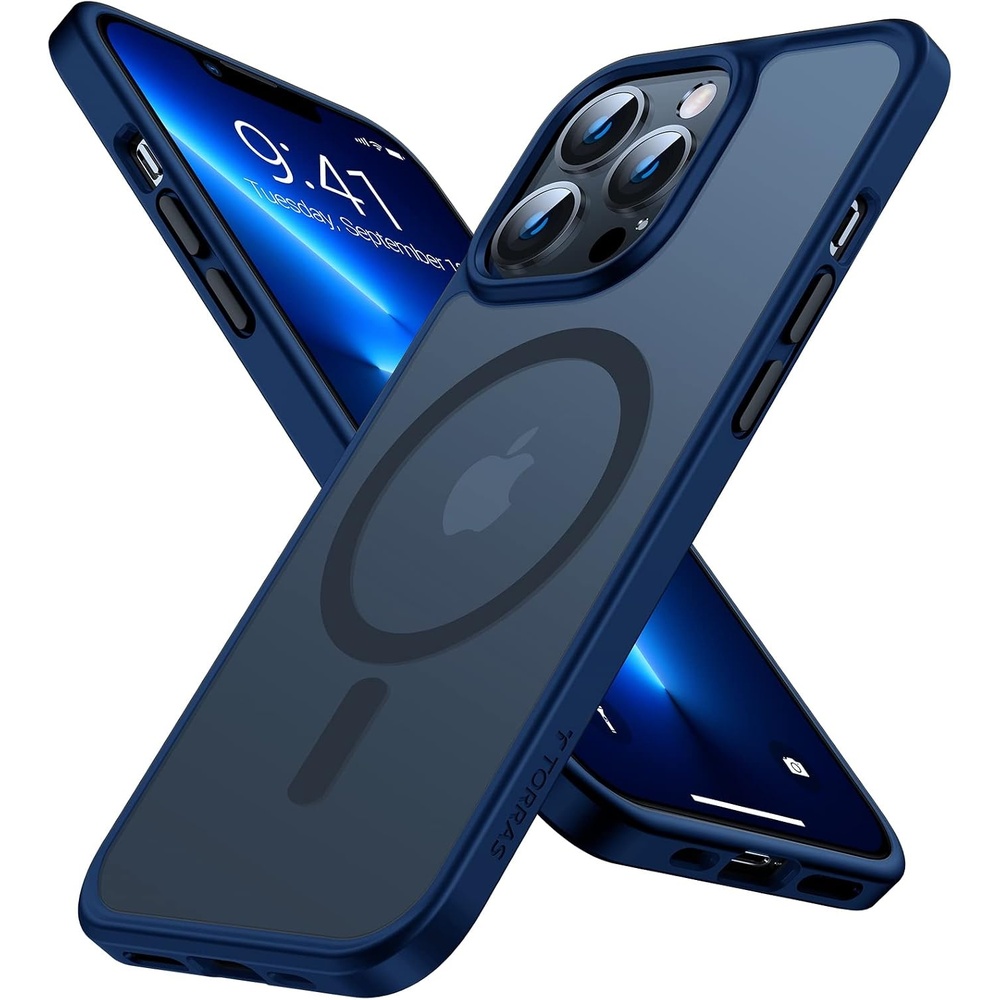 image:imageTORRAS Magnetic Shockproof for iPhone 16 Pro Max Case 4X MilitaryGrade Protection Compatible with MagSafe Translucent Case for iPhone 16 Pro Max AntiScratch Guardian 69Blue