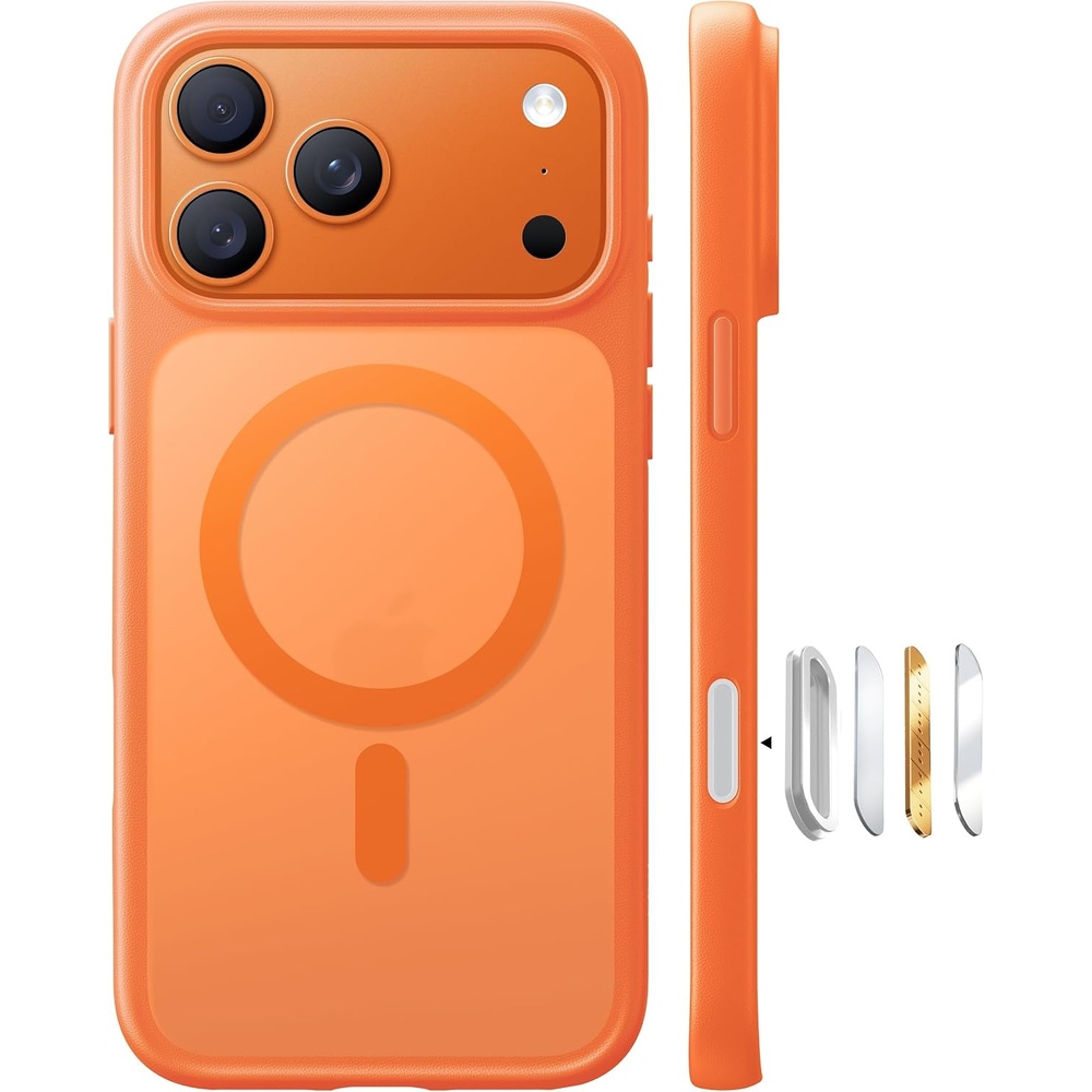 image:imageTORRAS Magnetic Shockproof for iPhone 16 Pro Max Case 4X MilitaryGrade Protection Compatible with MagSafe Translucent Case for iPhone 16 Pro Max AntiScratch Guardian 69Cosmic Orange